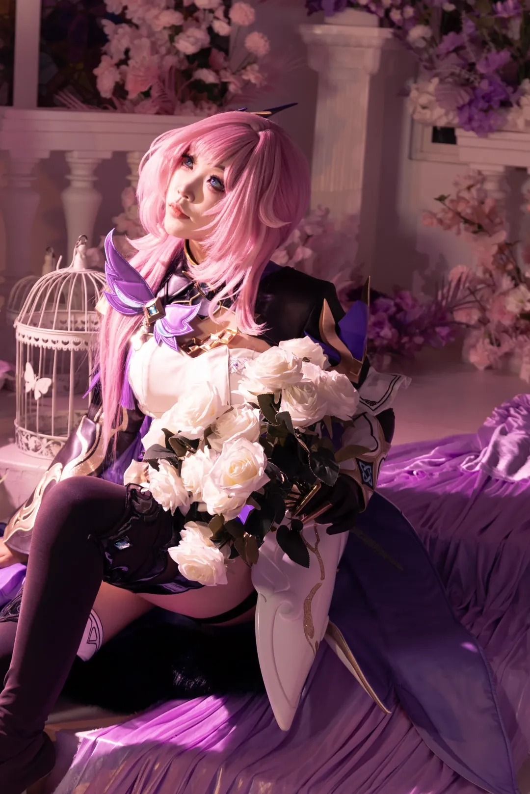 爱莉希雅cos, 崩坏3, cosplay摄影, 二次元角色扮演, 过膝袜cos