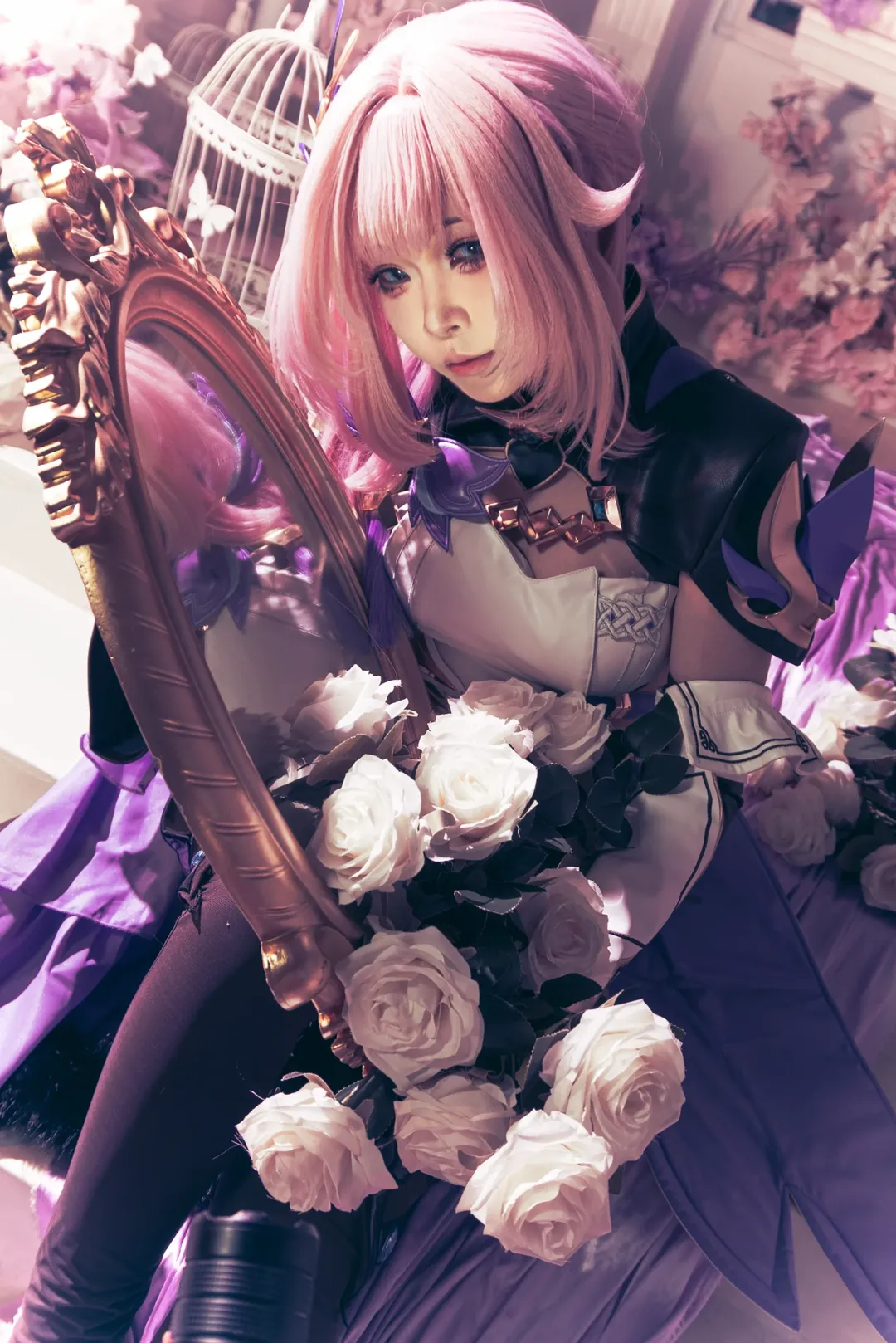 爱莉希雅cos, 崩坏3, cosplay摄影, 粉色假发, 二次元角色扮演