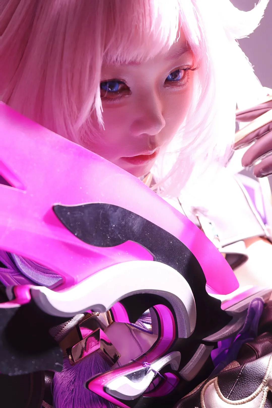 エリシア コスプレ, 崩壊 3rd, ピンクのロングヘア, 二次元コスプレ, 青色カラコン - 2枚目