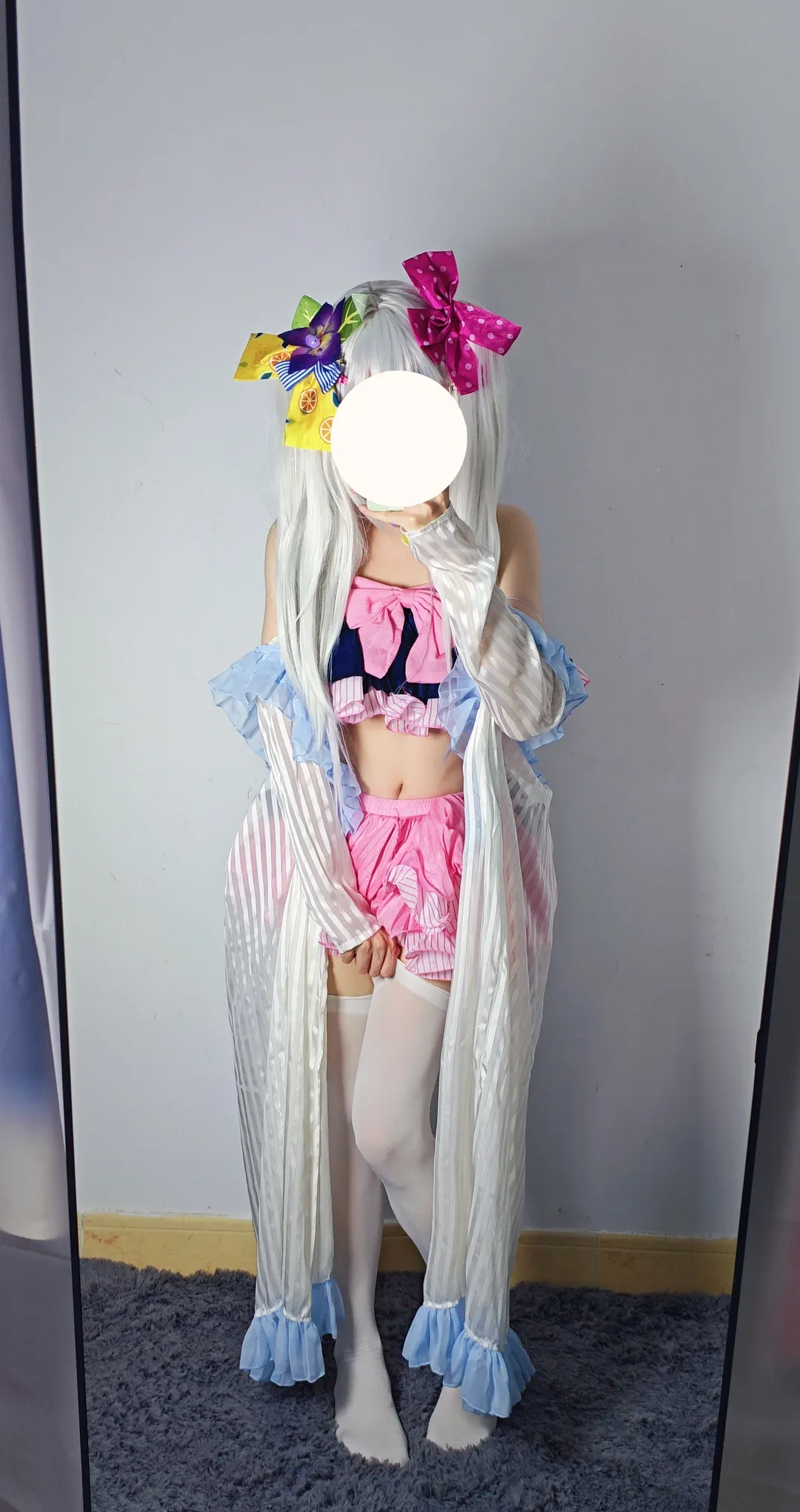 蔚蓝档案, 白洲梓cos, cosplay穿搭, 白丝cosplay, 水梓