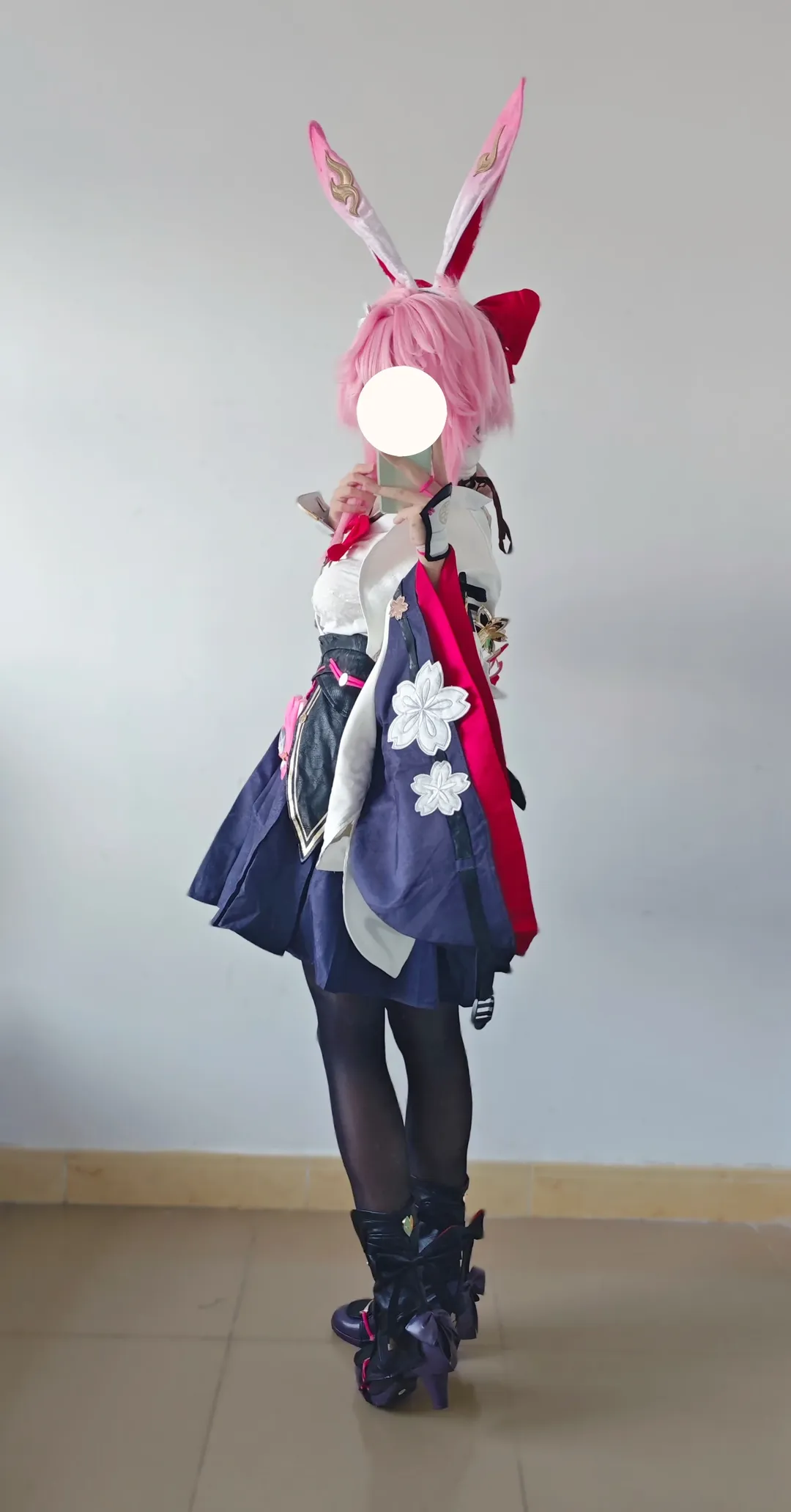 崩坏星穹铁道, 绯英cos, cosplay日常, 黑丝穿搭, 粉发兔耳 - 第2张