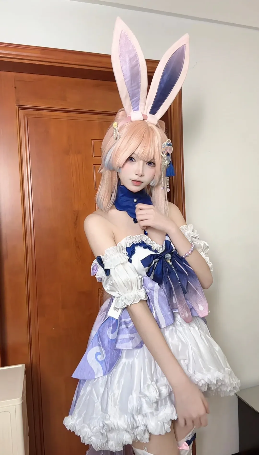 原神, 珊瑚宮心海cos, 白絲cosplay, 兔女郎cos, 心海兔兔裝 - 第1張