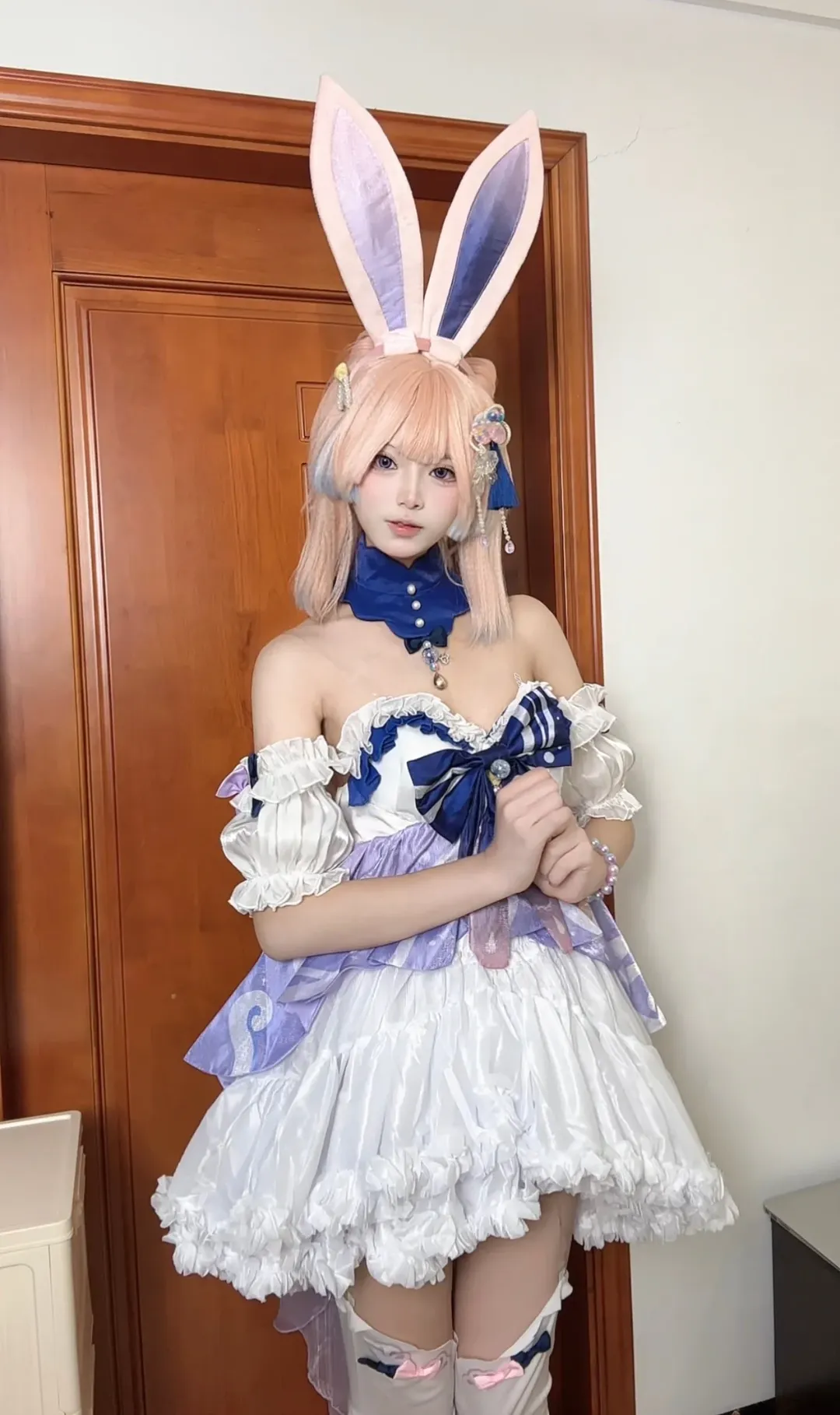 原神, 珊瑚宮心海cos, 白絲cosplay, 兔女郎cos, 心海兔兔裝 - 第2張