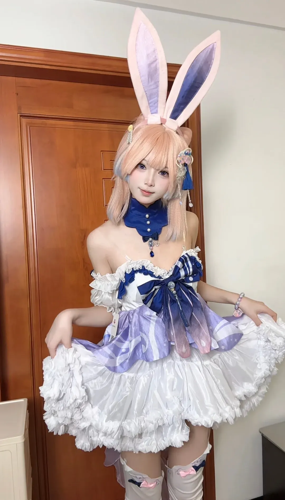 原神, 珊瑚宮心海 コスプレ, 白ストッキングコスプレ, バニーガールコスプレ, 心海のバニースーツ