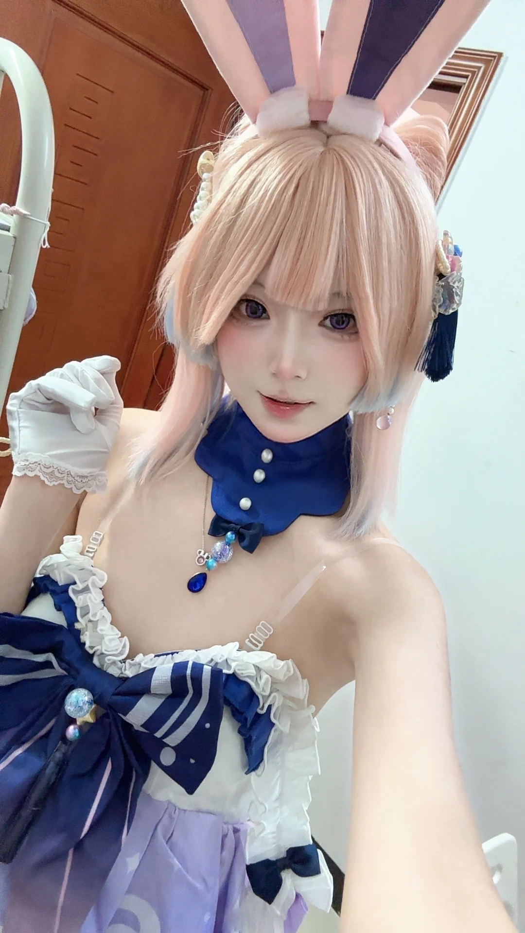 原神, 珊瑚宮心海cos, 白絲cosplay, 兔女郎cos, 心海兔兔裝 - 第6張