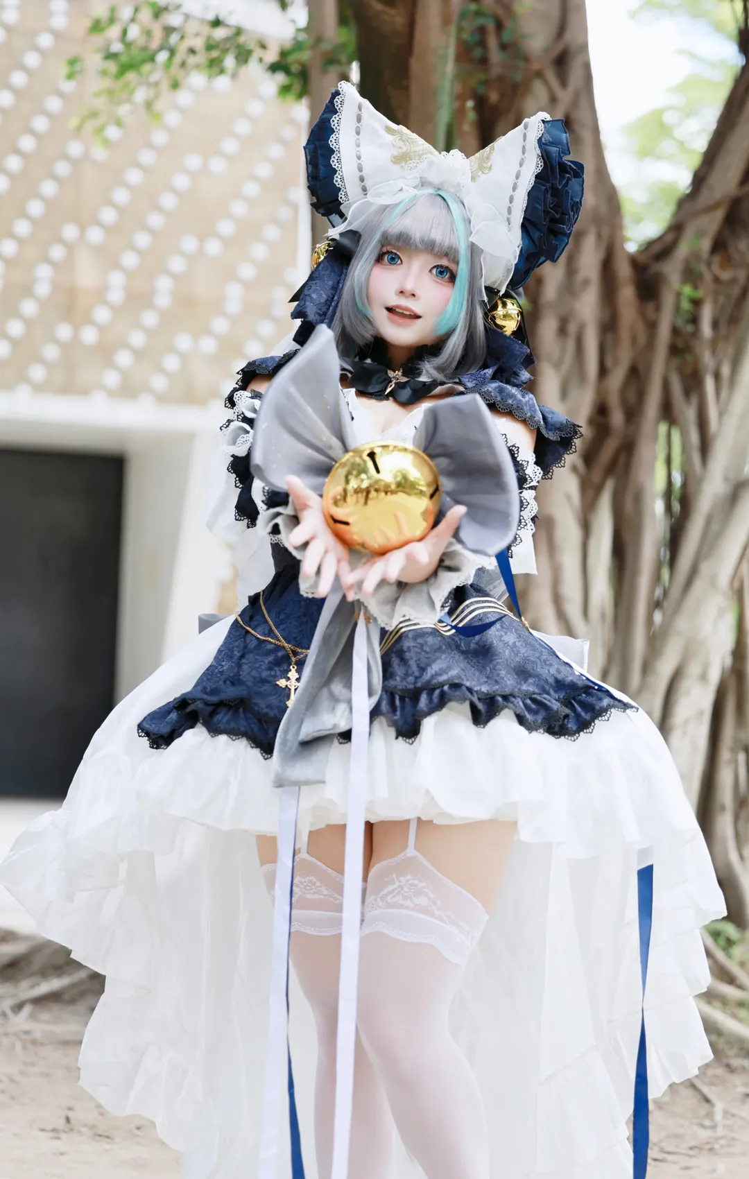 碧蓝航线, 白丝, cosplay穿搭, 二次元场照, 小柴郡cos - 第1张