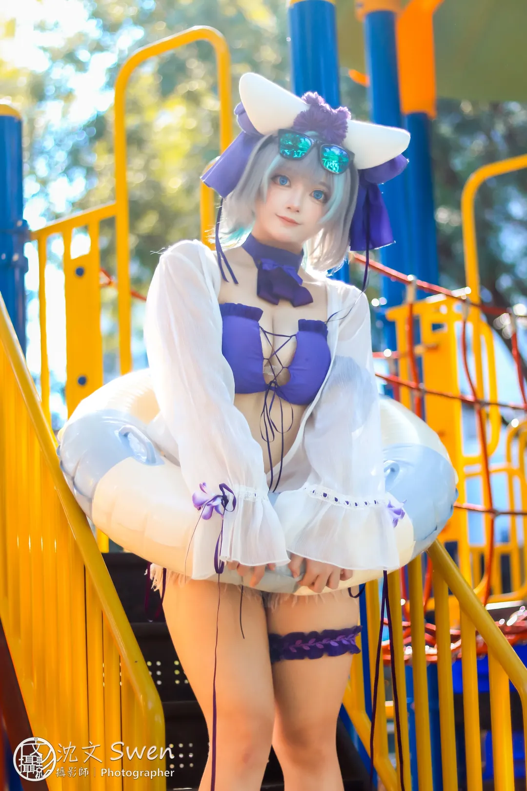 cosplay, 柴郡cos, 碧蓝航线, 场照, 泳装 - 第1张