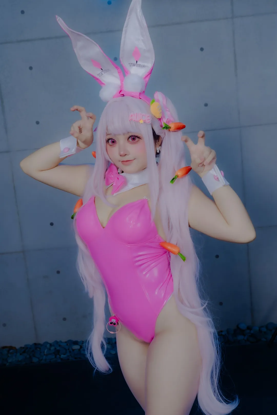 cosplay, 爱丽丝cos, 胜利女神妮姬, 兔女郎, 亮面连体衣 - 第1张