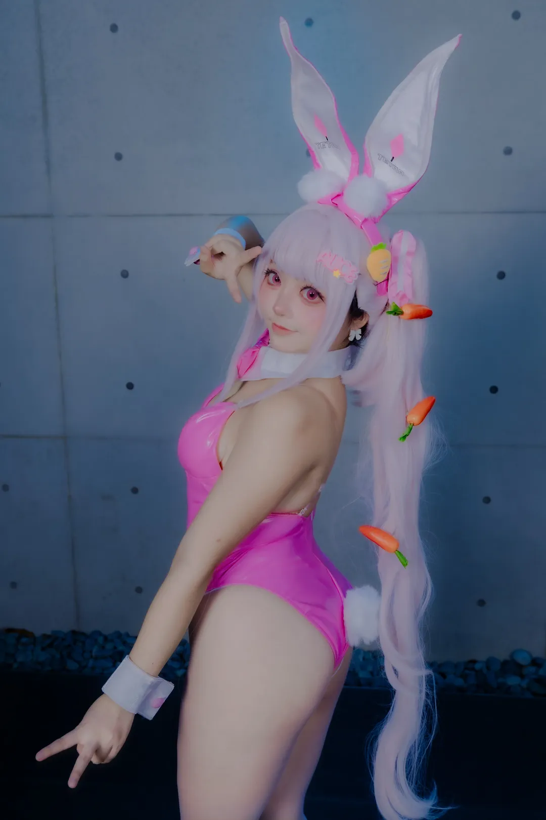 cosplay, 爱丽丝cos, 胜利女神妮姬, 兔女郎, 亮面连体衣
