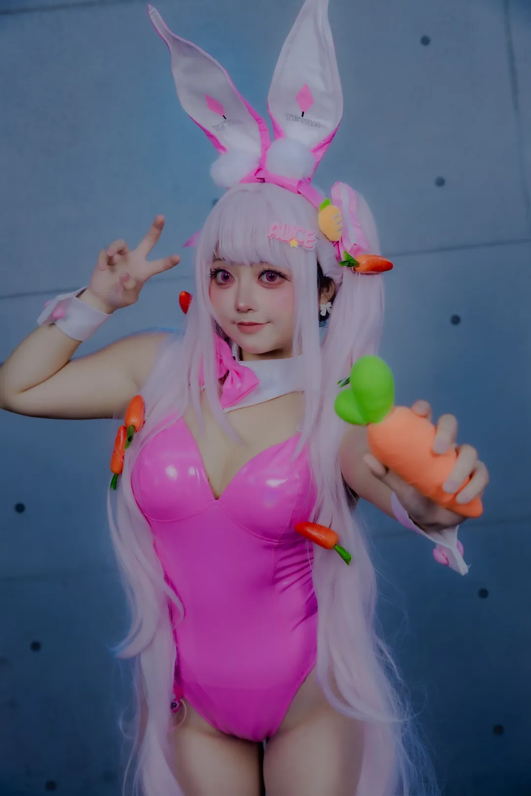 cosplay, 爱丽丝cos, 胜利女神妮姬, 兔女郎, 亮面连体衣 - 第4张
