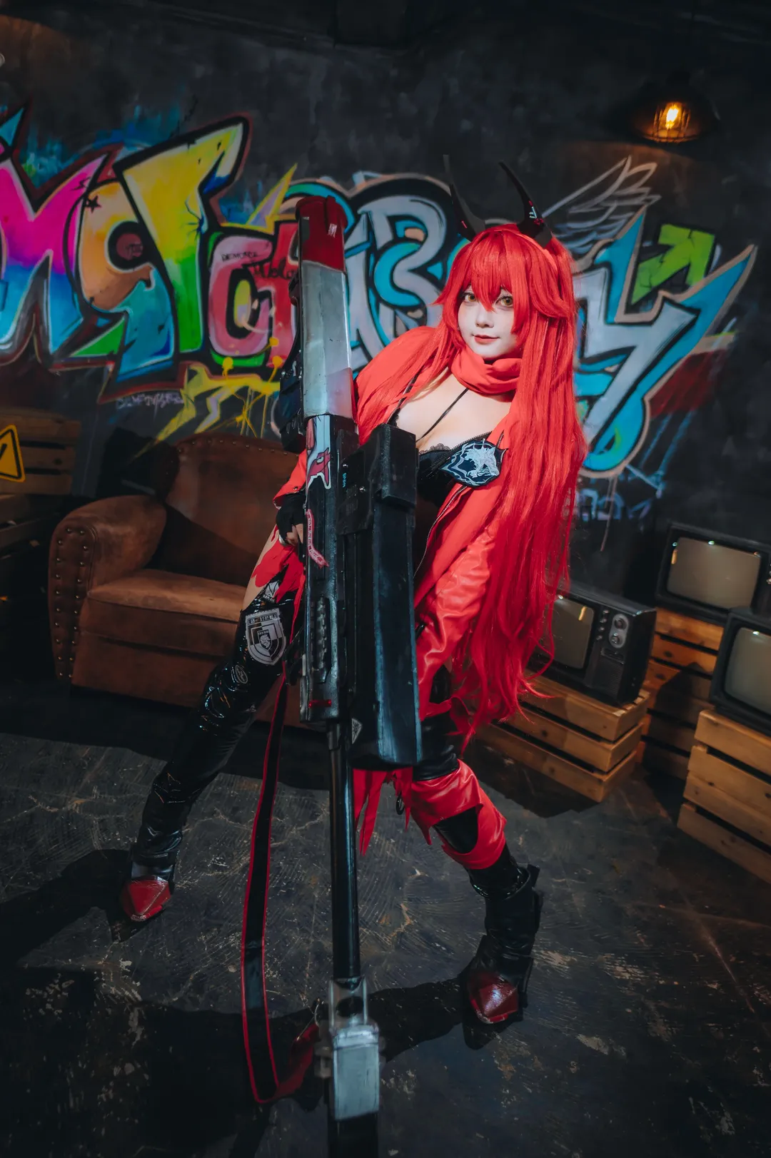 cosplay, 胜利女神：妮姬, 漆皮长靴, 小红帽cos, 硬核妆造