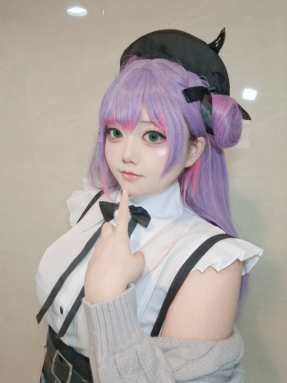 二次元少女, 紫色假发, hololive, 常闇永遠cos, 日系cos妆 - 第1张