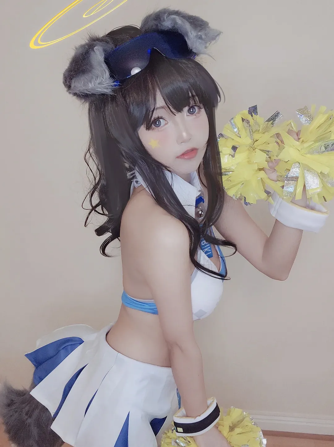 蔚蓝档案, 运动风cos, 兽耳cosplay, 啦啦队服, 猫冢响cos