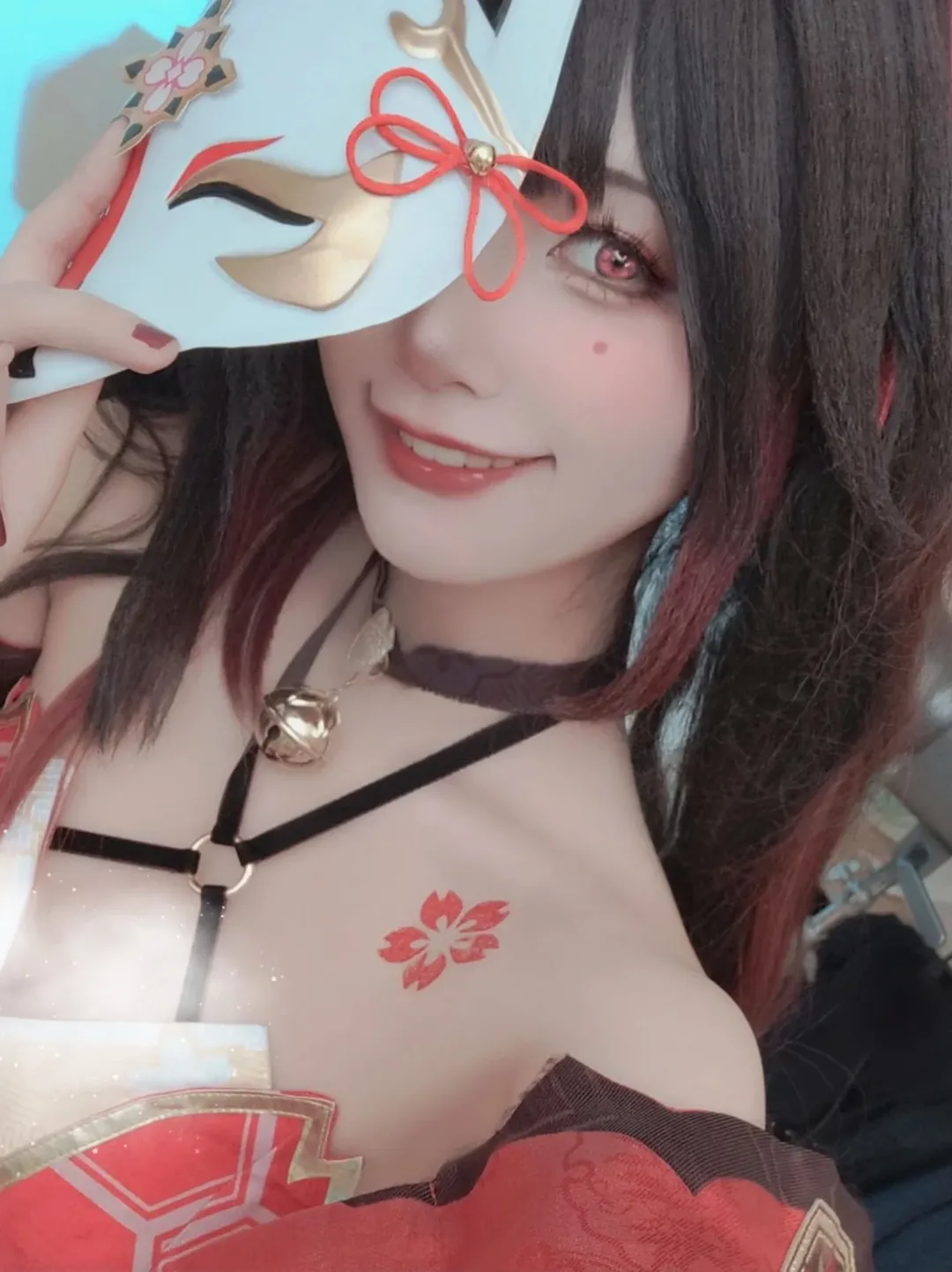 崩坏星穹铁道, 二次元cosplay, 花火cos, 狐狸面具, 红绳配饰 - 第1张