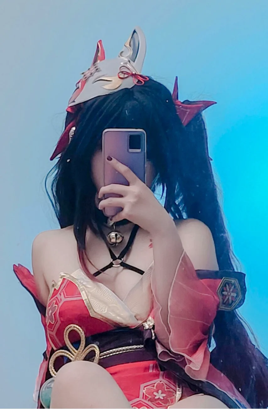 崩坏星穹铁道, 二次元cosplay, 花火cos, 狐狸面具, 红绳配饰 - 第2张