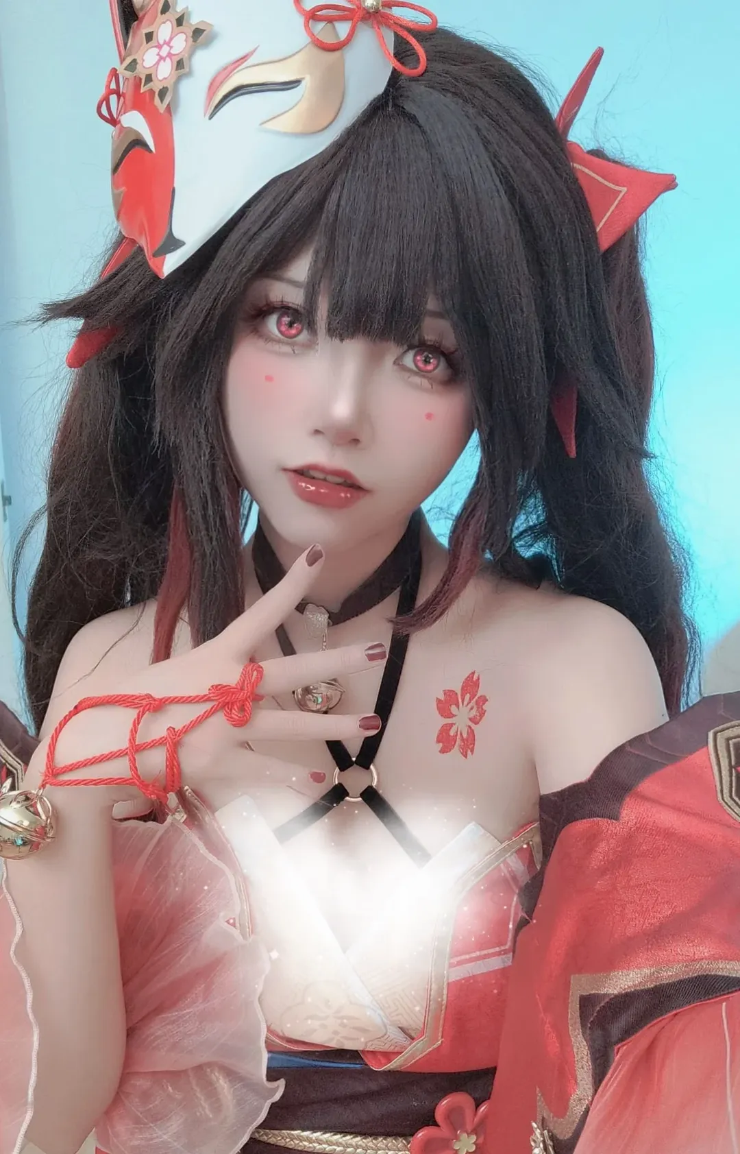 崩坏星穹铁道, 二次元cosplay, 花火cos, 狐狸面具, 红绳配饰 - 第3张