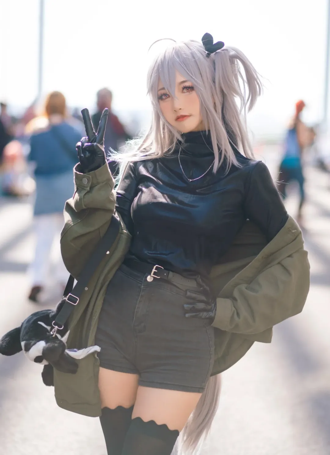 明日方舟, 斯卡蒂cos, 二次元穿搭, cp29漫展, 黑丝过膝袜 - 第1张