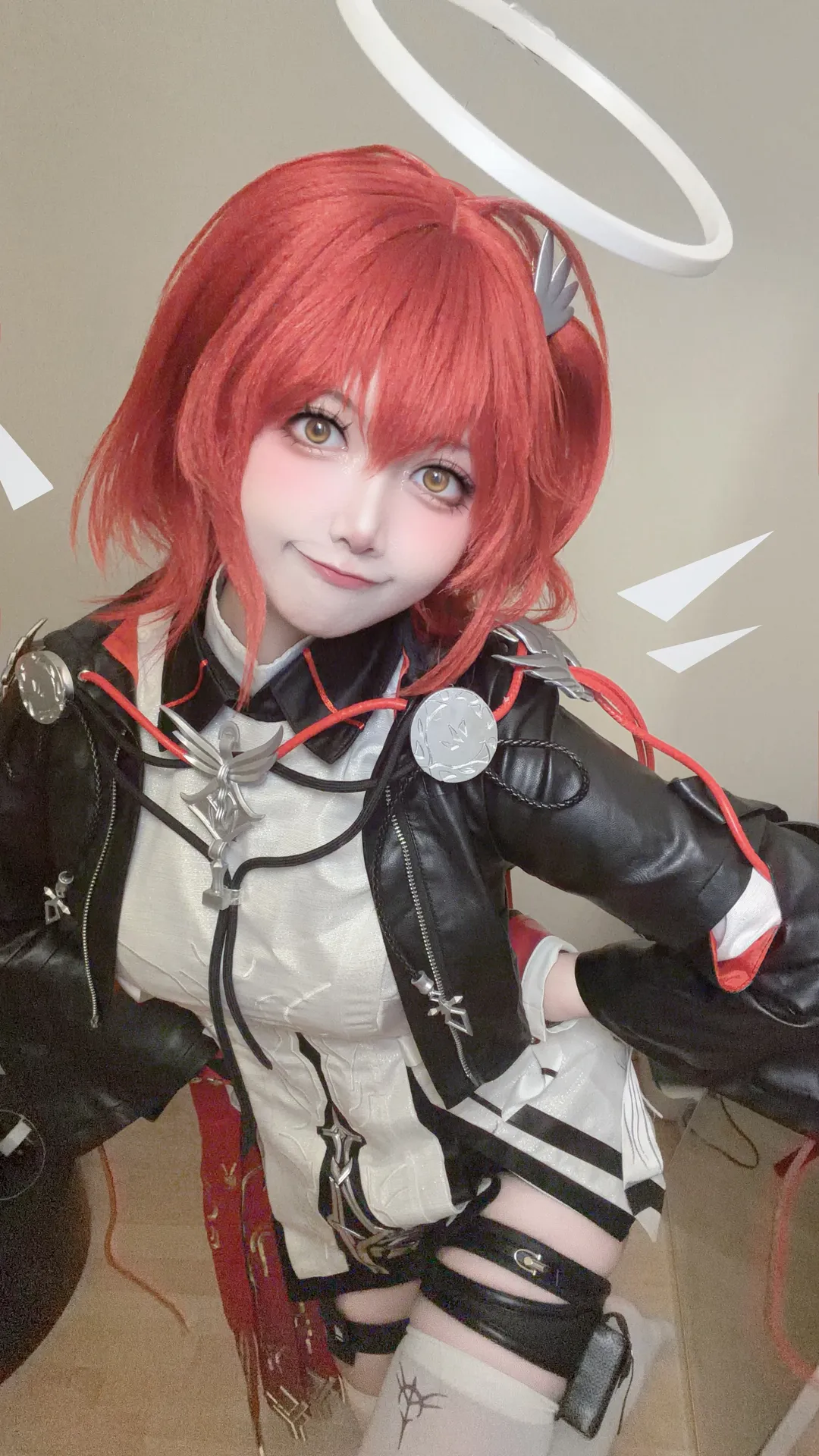 明日方舟, 新约能天使cos, 红发cos, 过膝袜cosplay, 卫戍协议