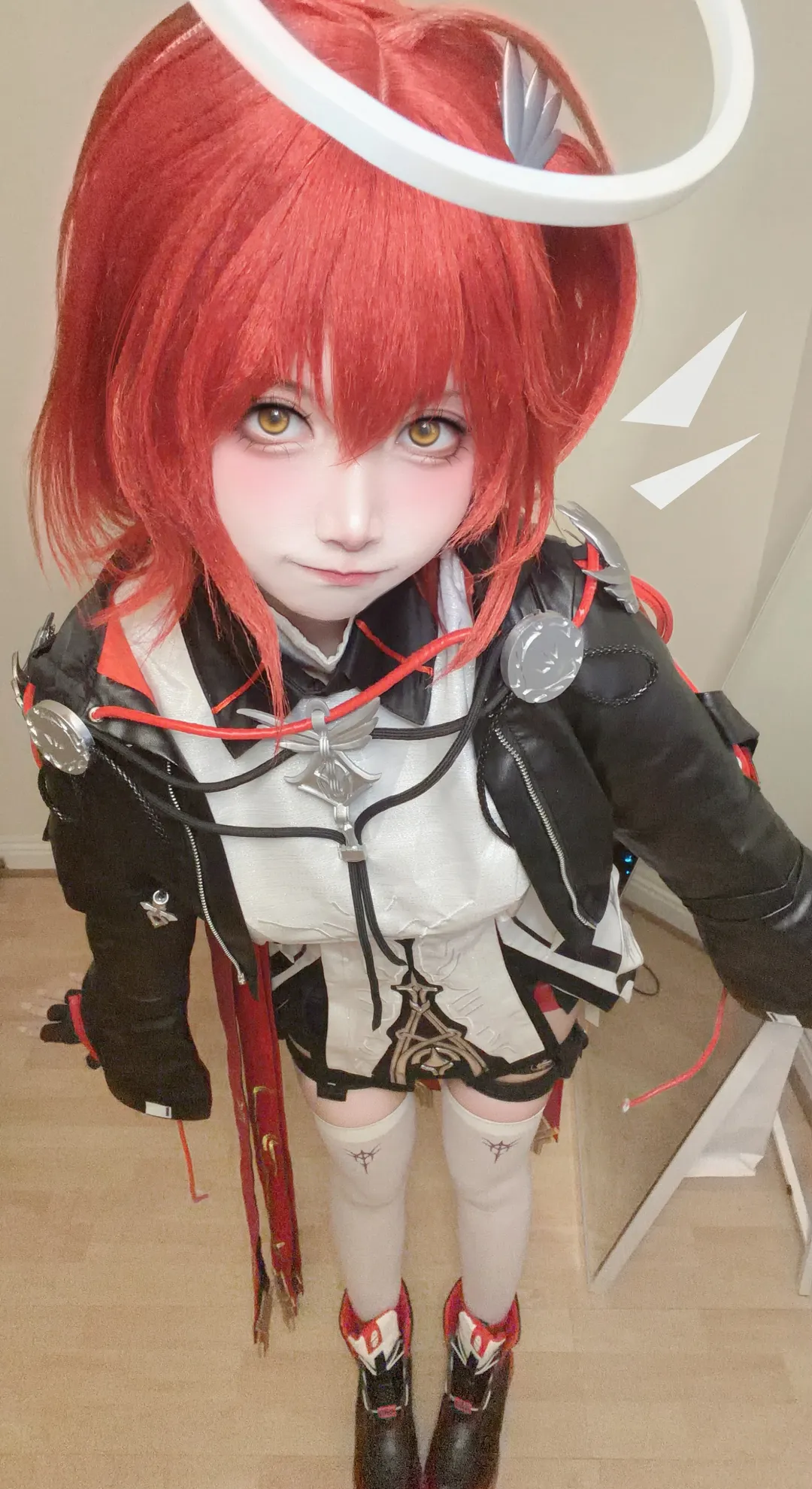 アークナイツ, 新約エクシアコスプレ, 赤髪コスプレ, オーバーニーソックス コスプレ, 衛戍プロトコル - 4枚目