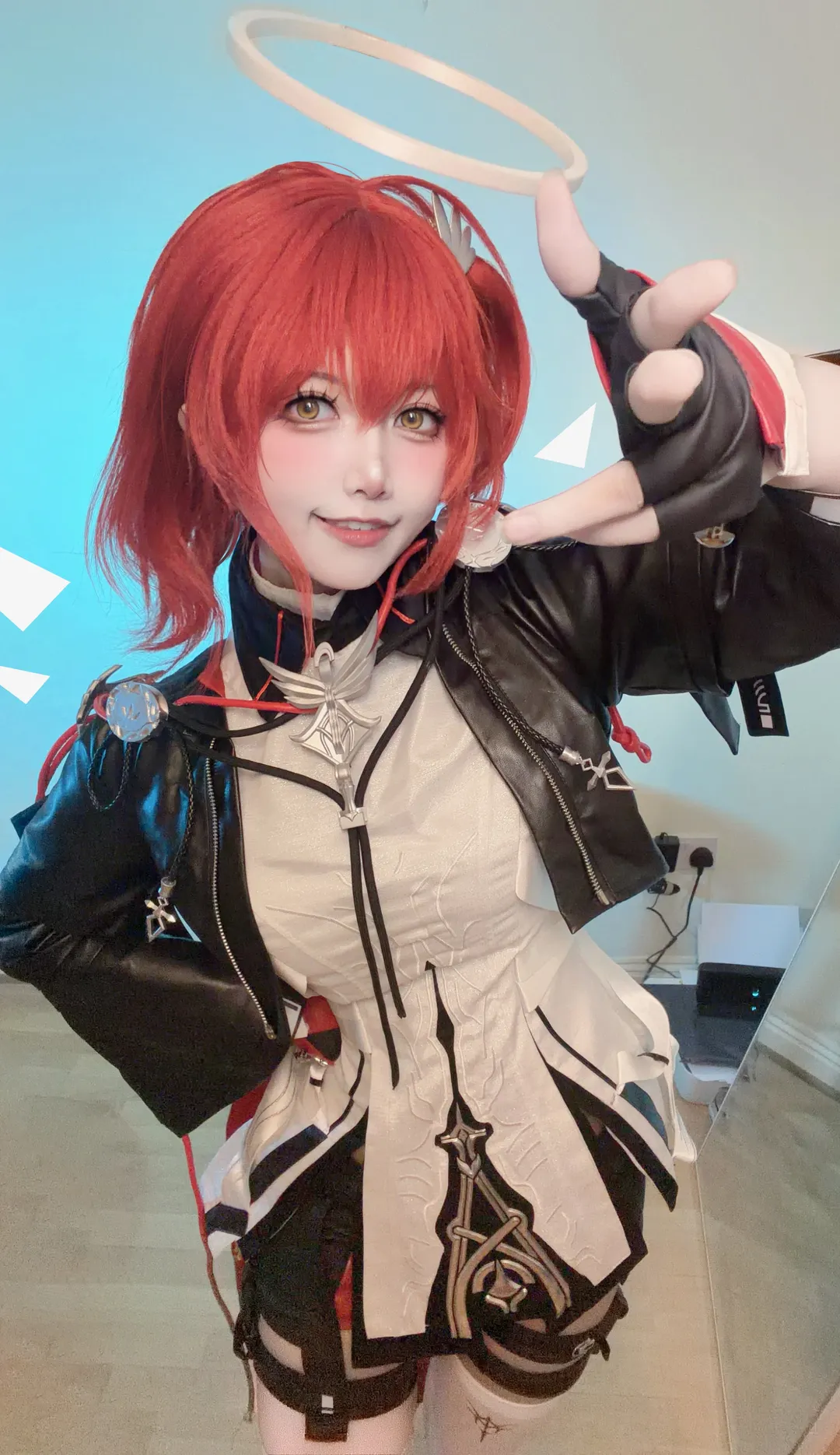 cosplay, 明日方舟, 新约能天使cos, 红发, 白丝袜 - 第2张