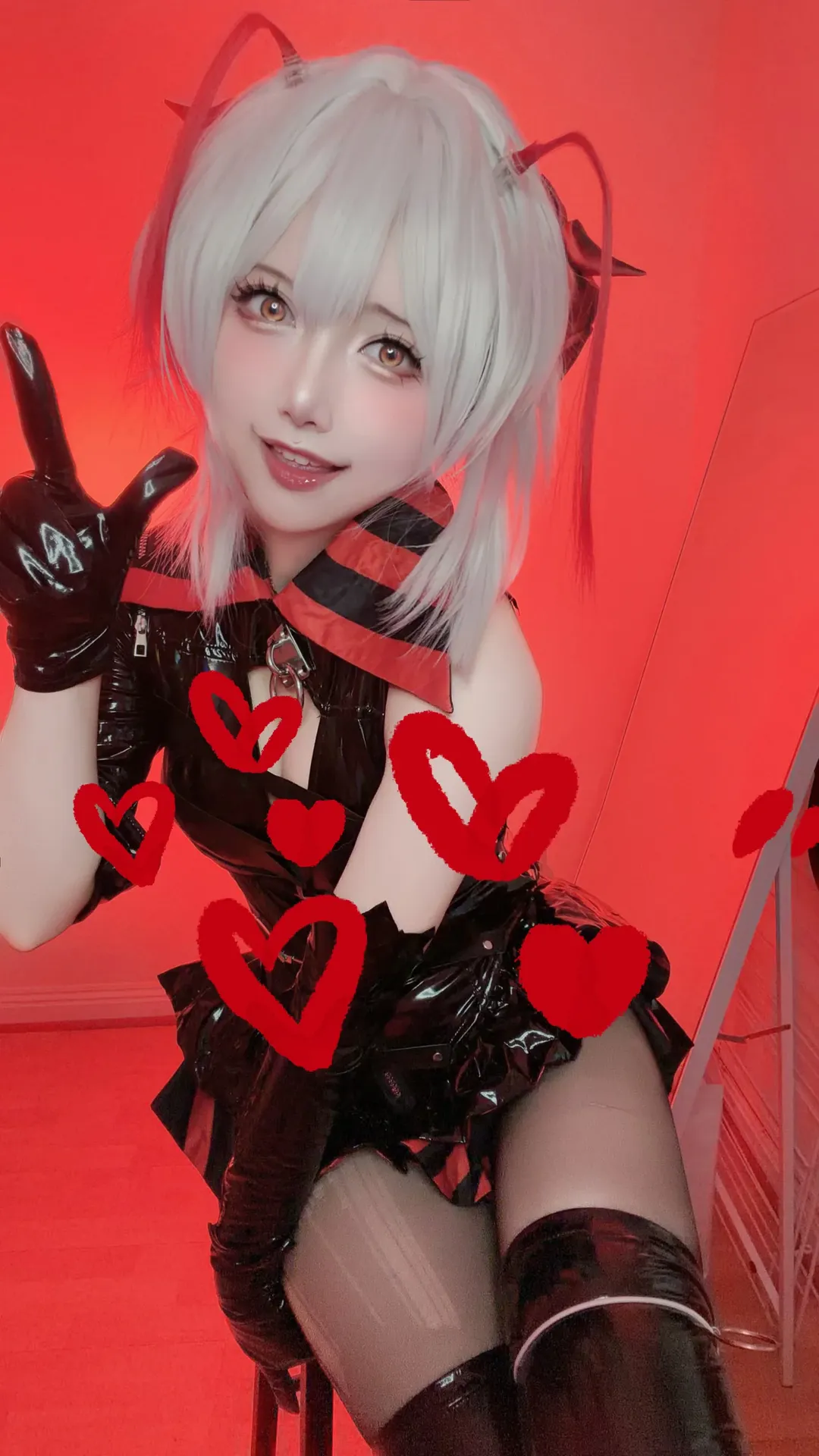 アークナイツ, ウィシャデル コスプレ, 黒タイツ コーデ, エナメルコーデ, タクティカル系コスプレ - 2枚目