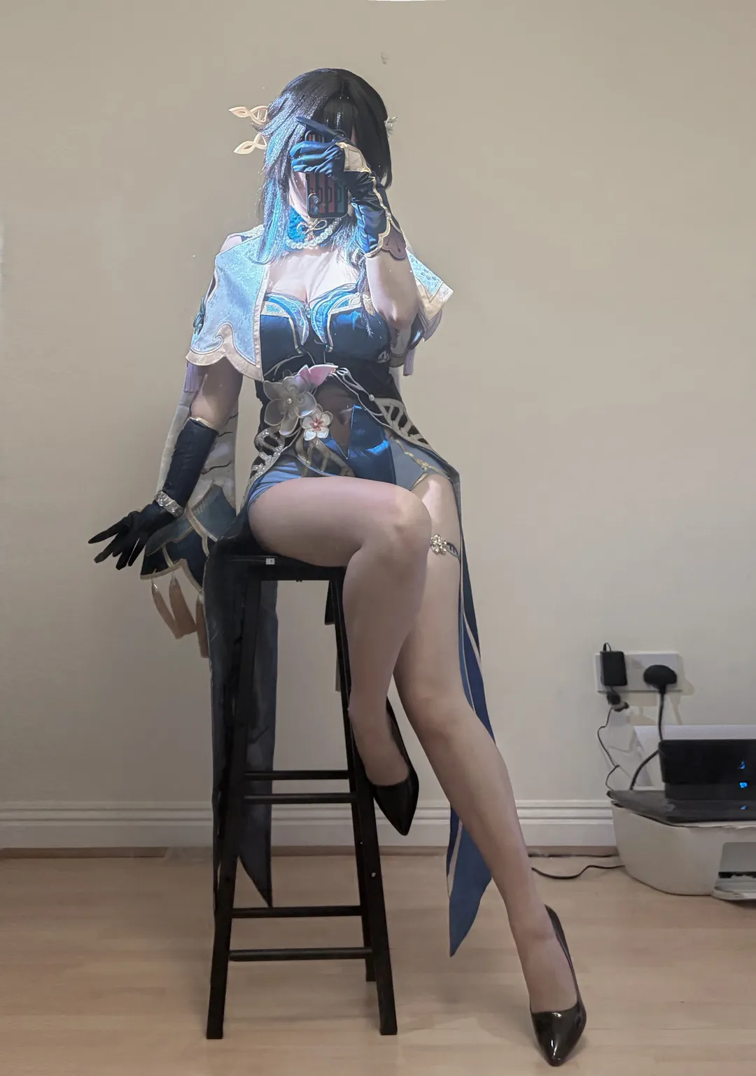 Honkai: Star Rail, Blue-themed outfit, Ruan Mei cosplay, Casual cosplay, Chinese-style fantasy - Image 1