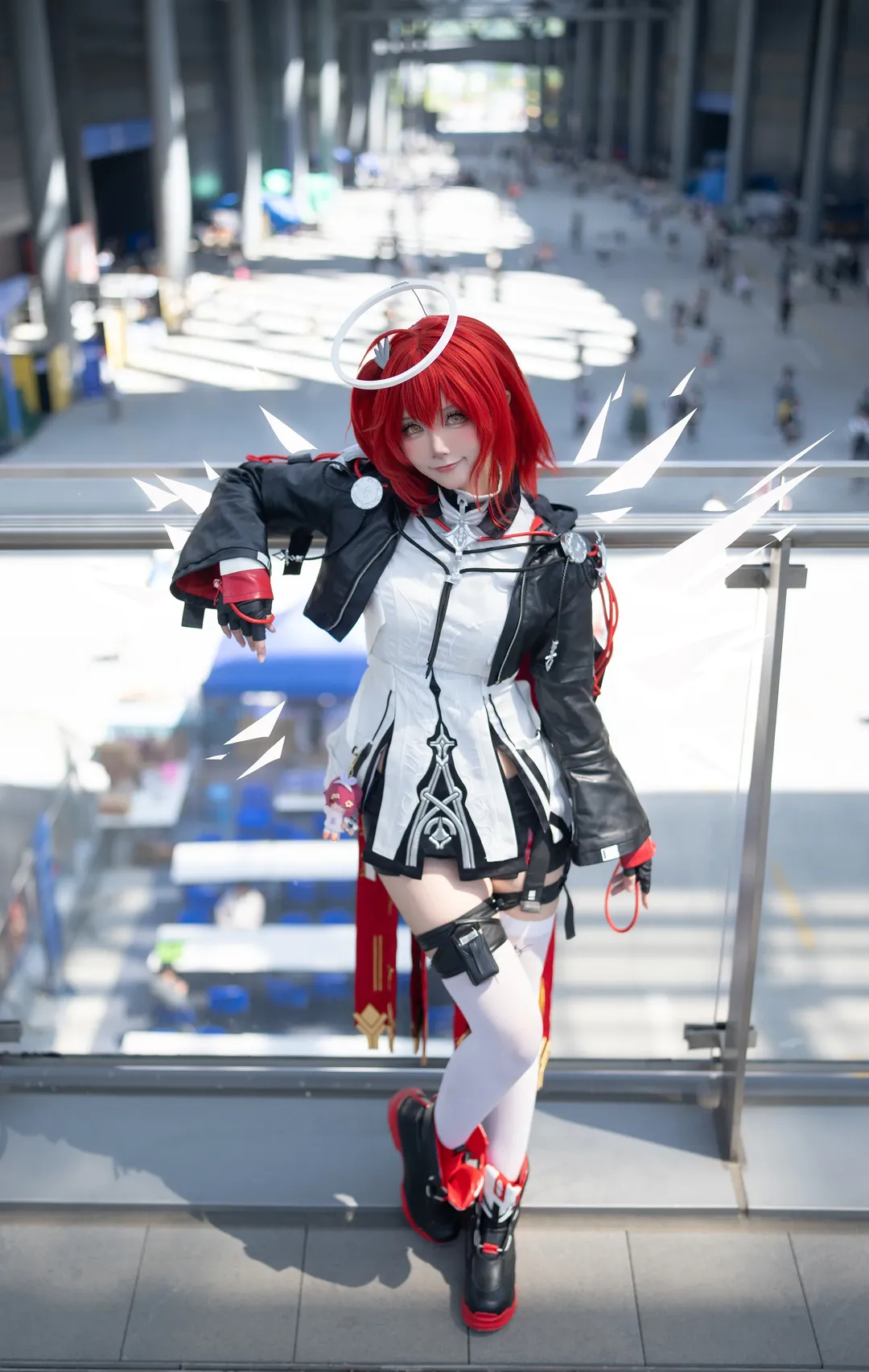 Arknights, Convention photography, Exusiai the New Covenant cosplay, White tights cosplay, CP32 convention photos