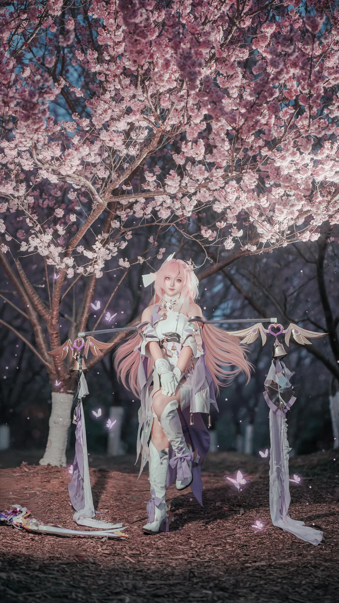 爱莉希雅cos, 崩坏3, 二次元cosplay, 夜樱, 梦幻少女风