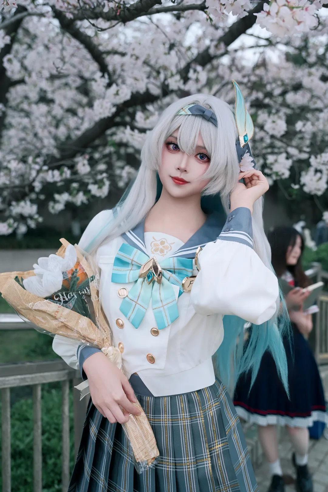 崩壞星穹鐵道, 流螢cos, 二次元cosplay, JK制服, 櫻花季