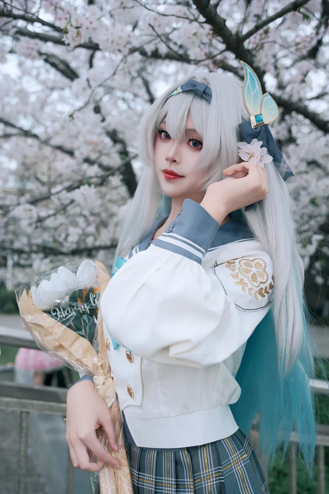 Honkai: Star Rail, Firefly cosplay, Anime cosplay, JK uniform, Cherry blossom season - Image 2