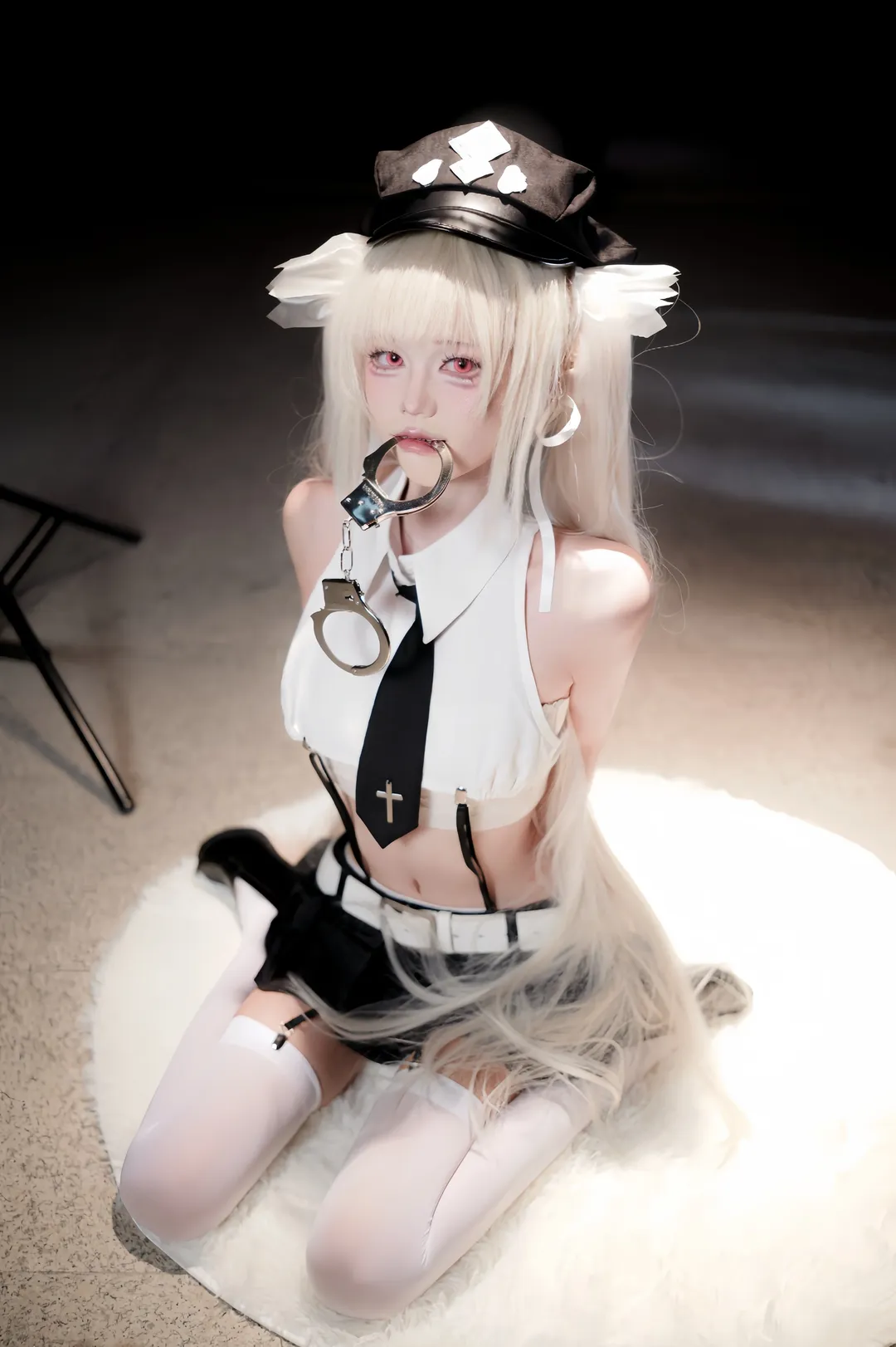 jk, 天使女警cos, 白丝cos, rurudo, 女警cos - 第1张