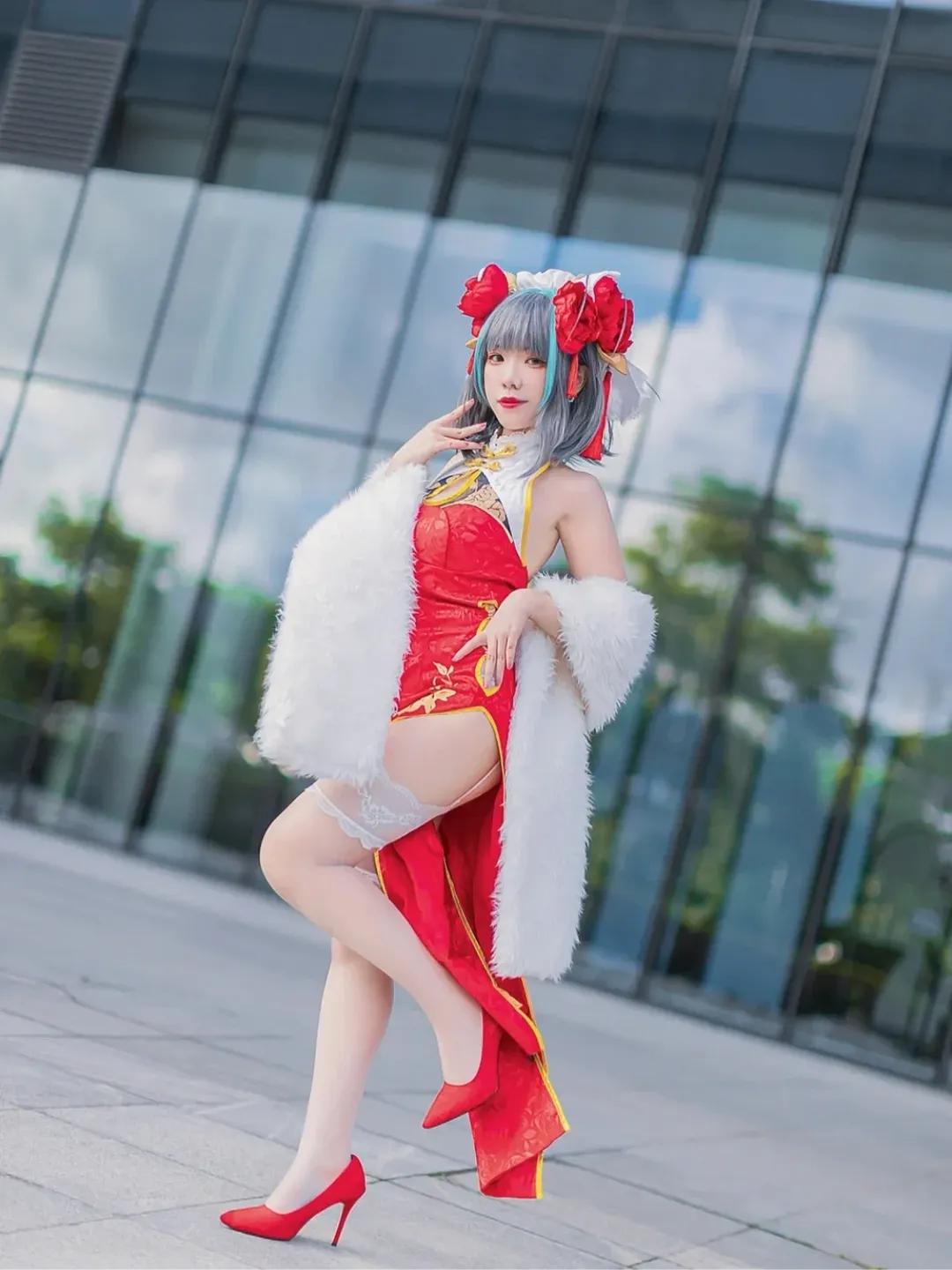 碧蓝航线, cosplay场照, 柴郡猫cos, 广州CPSP漫展, 白丝蕾丝袜