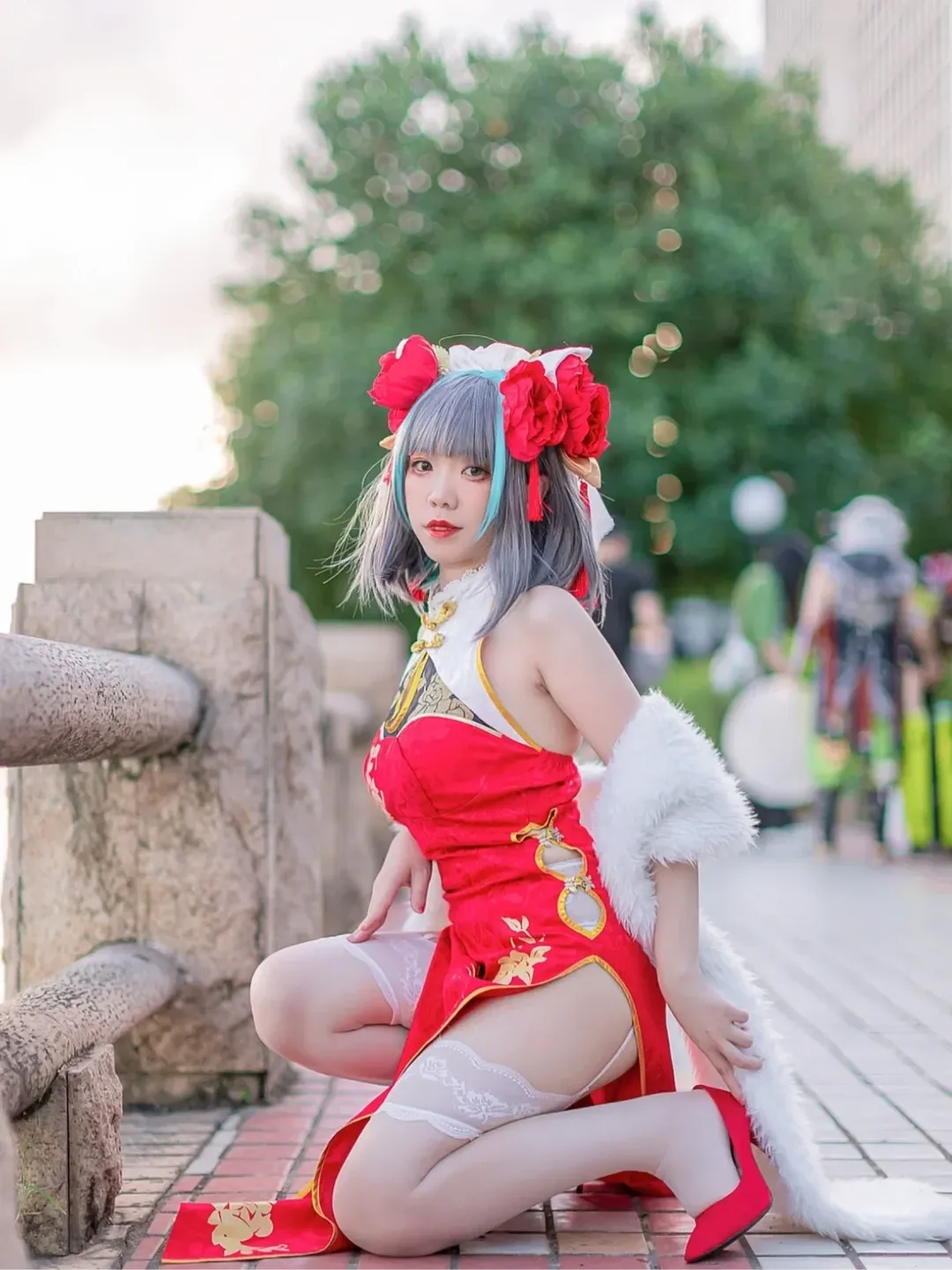 碧蓝航线, cosplay场照, 柴郡猫cos, 广州CPSP漫展, 白丝蕾丝袜 - 第2张