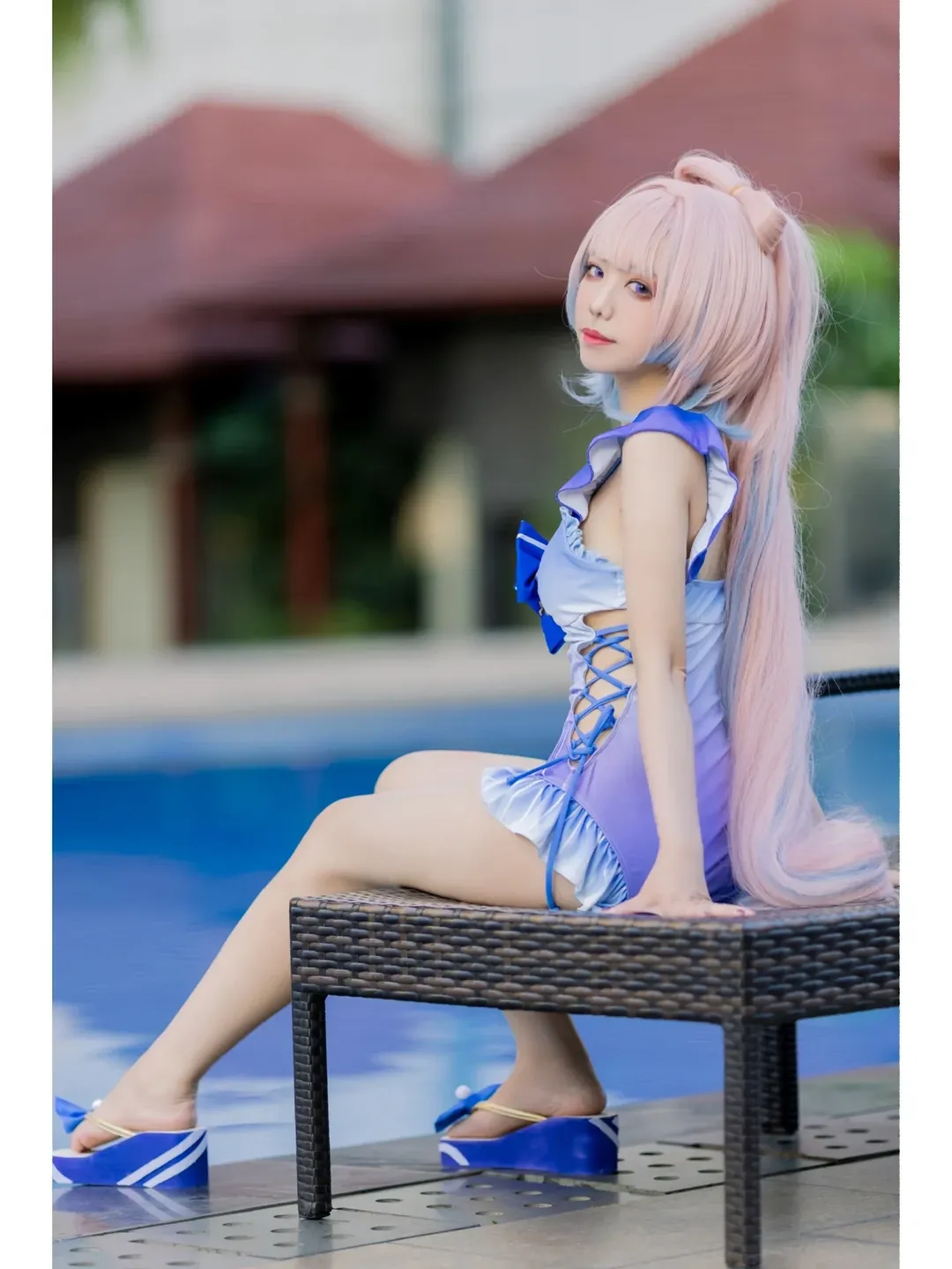 原神, 珊瑚宫心海cos, 夏日氛围, cosplay摄影, 泳装写真 - 第2张