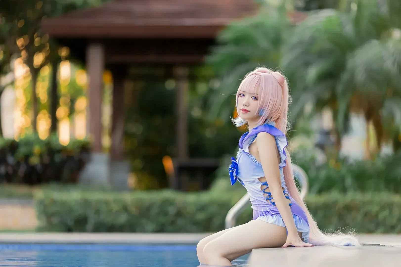 原神, 珊瑚宫心海cos, 夏日氛围, cosplay摄影, 泳装写真