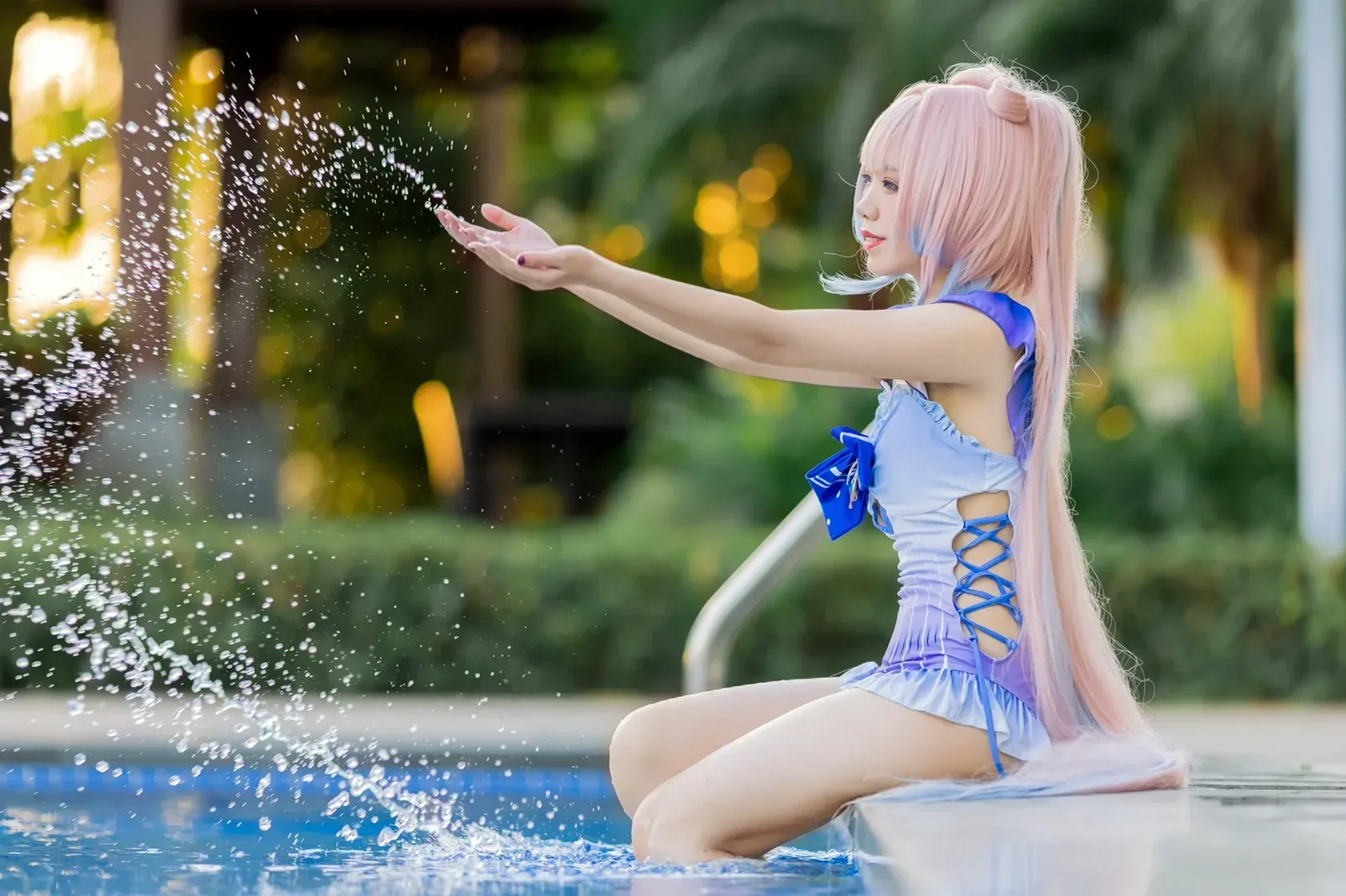 原神, 珊瑚宫心海cos, 夏日氛围, cosplay摄影, 泳装写真 - 第8张