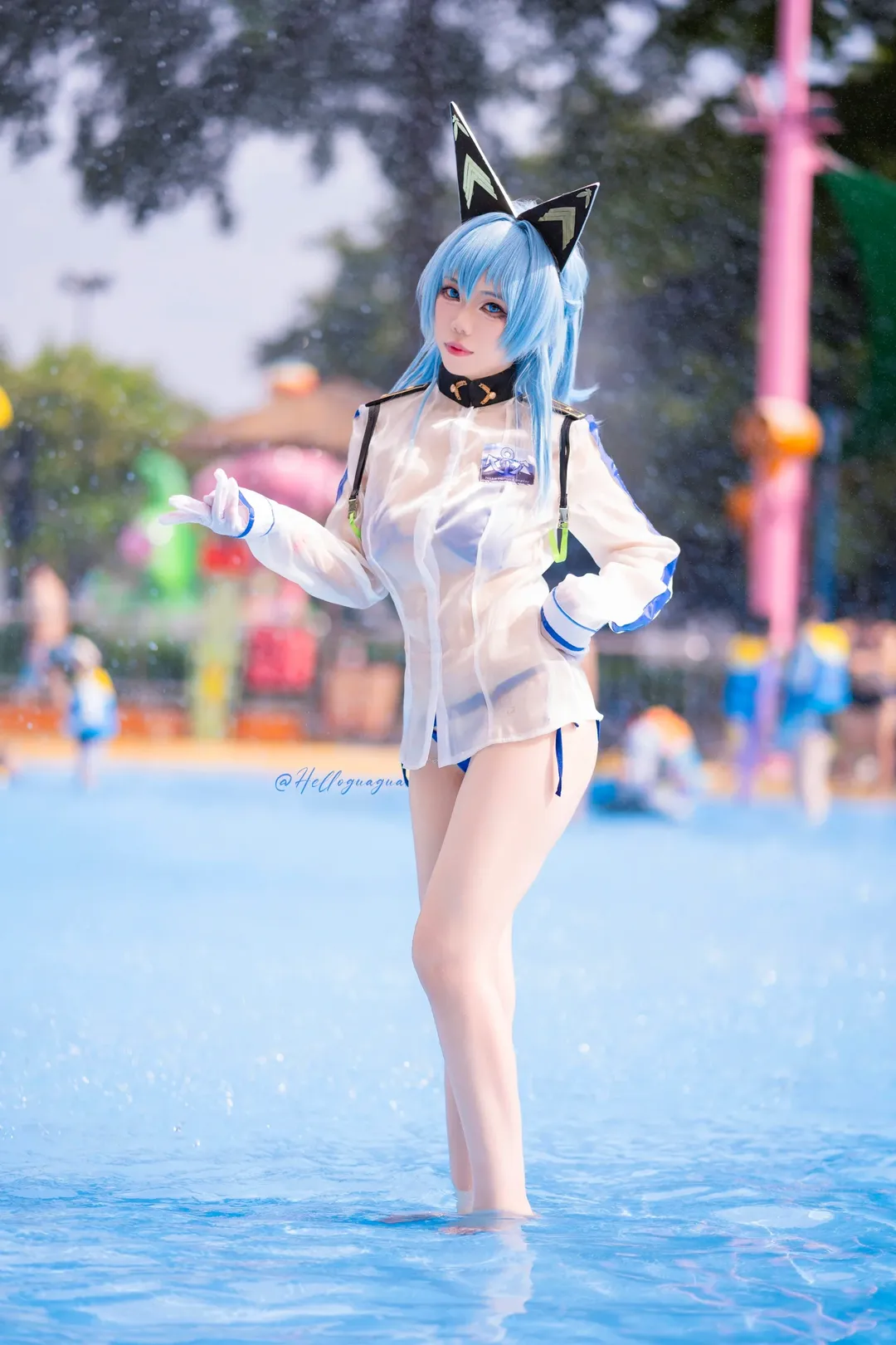 長隆水上楽園, 勝利の女神:NIKKE, ヘルム コスプレ, 夏の水遊びコスプレ, 二次元撮影シェア - 3枚目