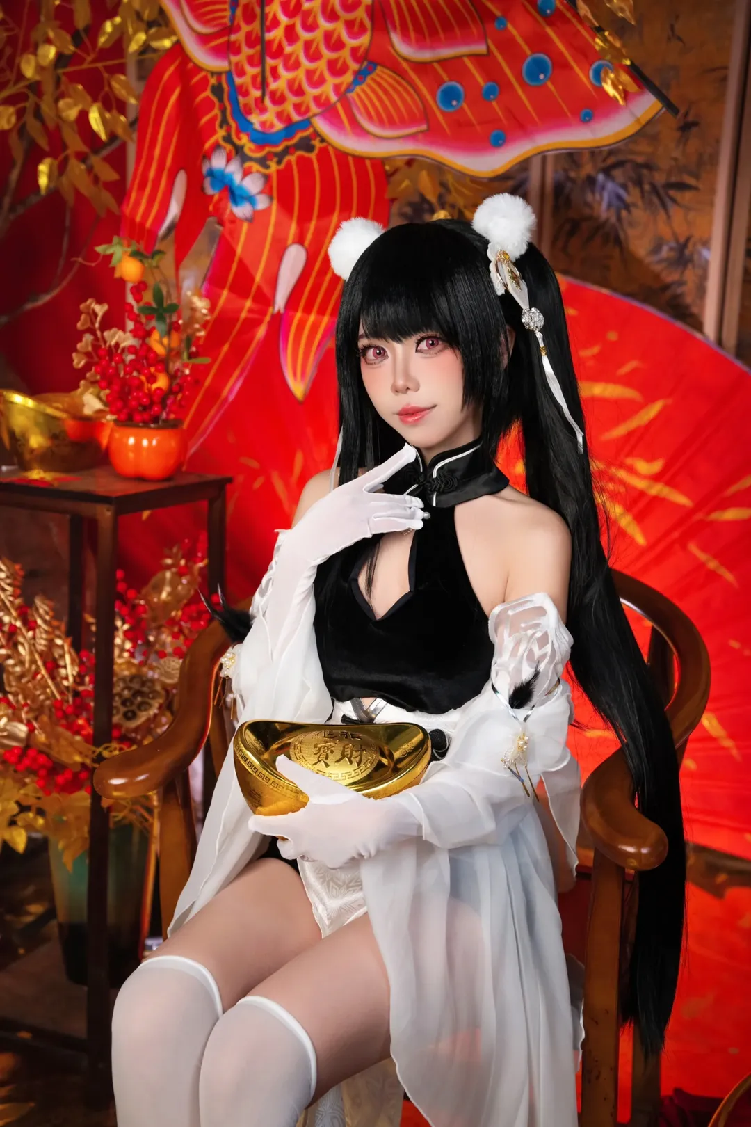 コスプレ, アズールレーン, 年賀イラスト, ペーター・シュトラッサー コスプレ, 白ニーハイソックス - 6枚目
