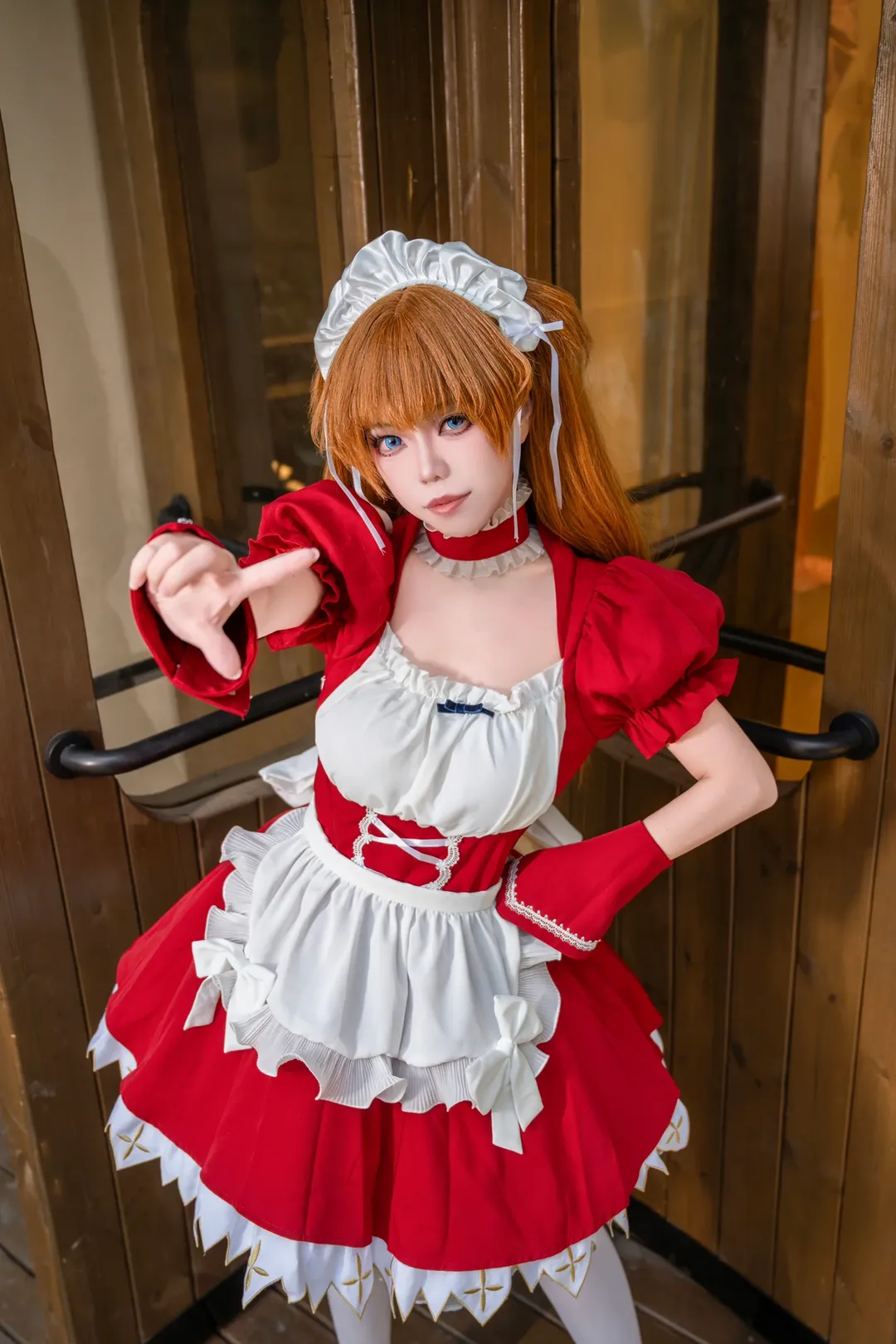 女仆装, 白丝, 明日香cos, 新世纪福音战士, cosplay摄影
