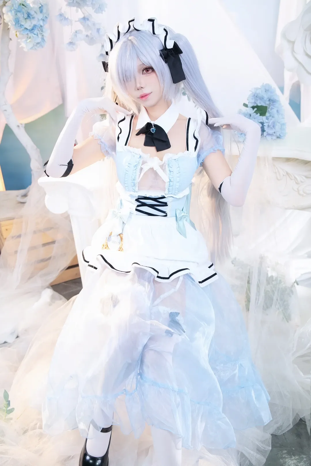 ホタルACGエキスポ, シンデレラ コスプレ, 白ニーソコーデ, 勝利の女神：NIKKE, メイド服コスプレ - 3枚目