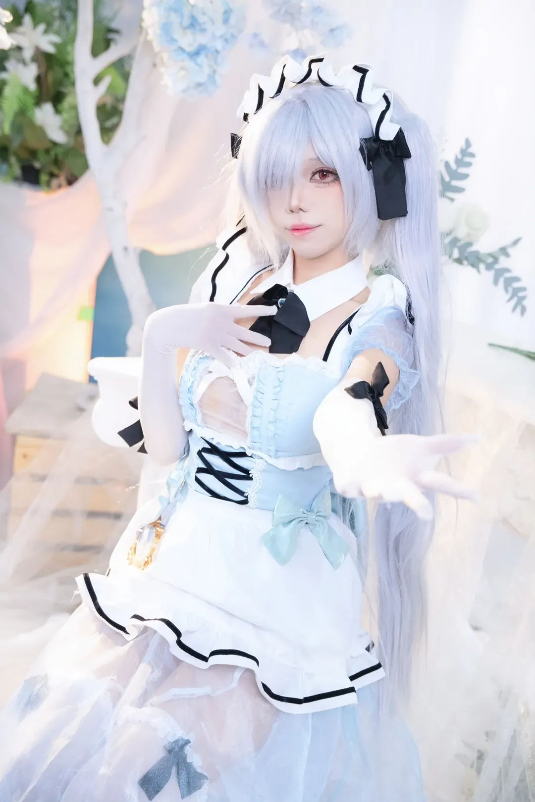 ホタルACGエキスポ, シンデレラ コスプレ, 白ニーソコーデ, 勝利の女神：NIKKE, メイド服コスプレ - 4枚目