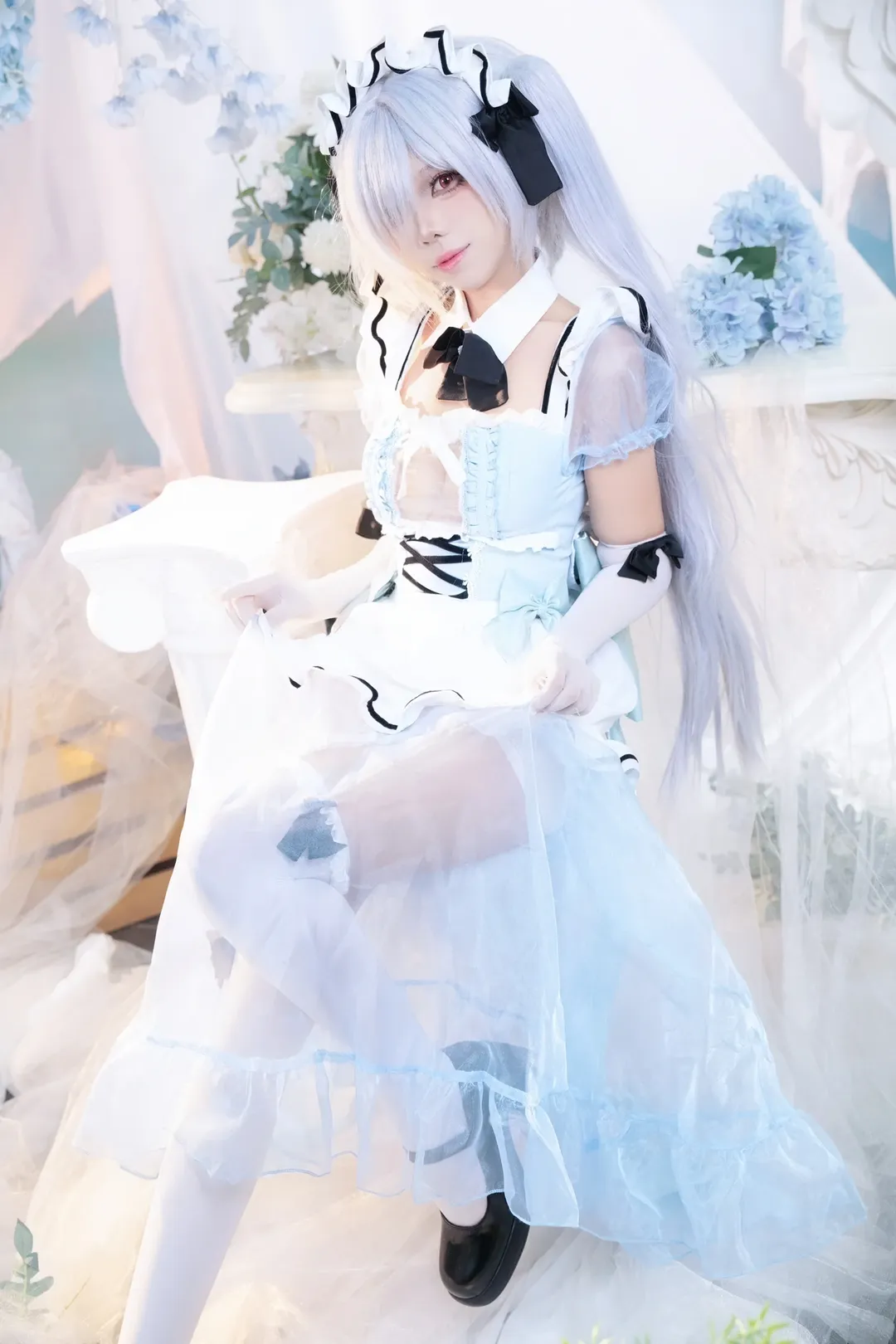ホタルACGエキスポ, シンデレラ コスプレ, 白ニーソコーデ, 勝利の女神：NIKKE, メイド服コスプレ - 6枚目