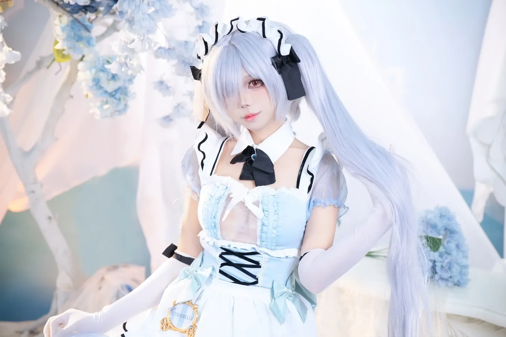 ホタルACGエキスポ, シンデレラ コスプレ, 白ニーソコーデ, 勝利の女神：NIKKE, メイド服コスプレ - 7枚目