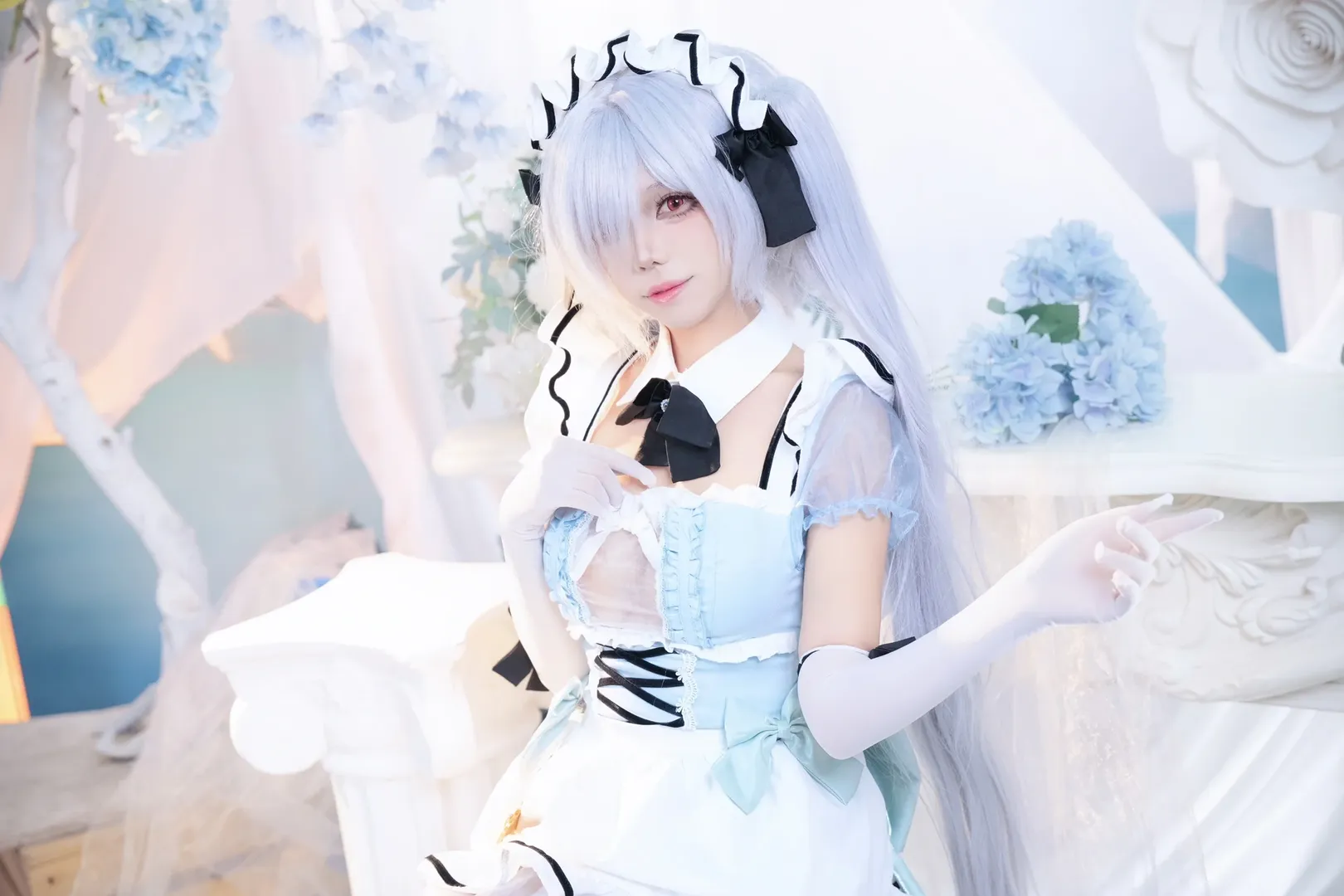 ホタルACGエキスポ, シンデレラ コスプレ, 白ニーソコーデ, 勝利の女神：NIKKE, メイド服コスプレ - 8枚目