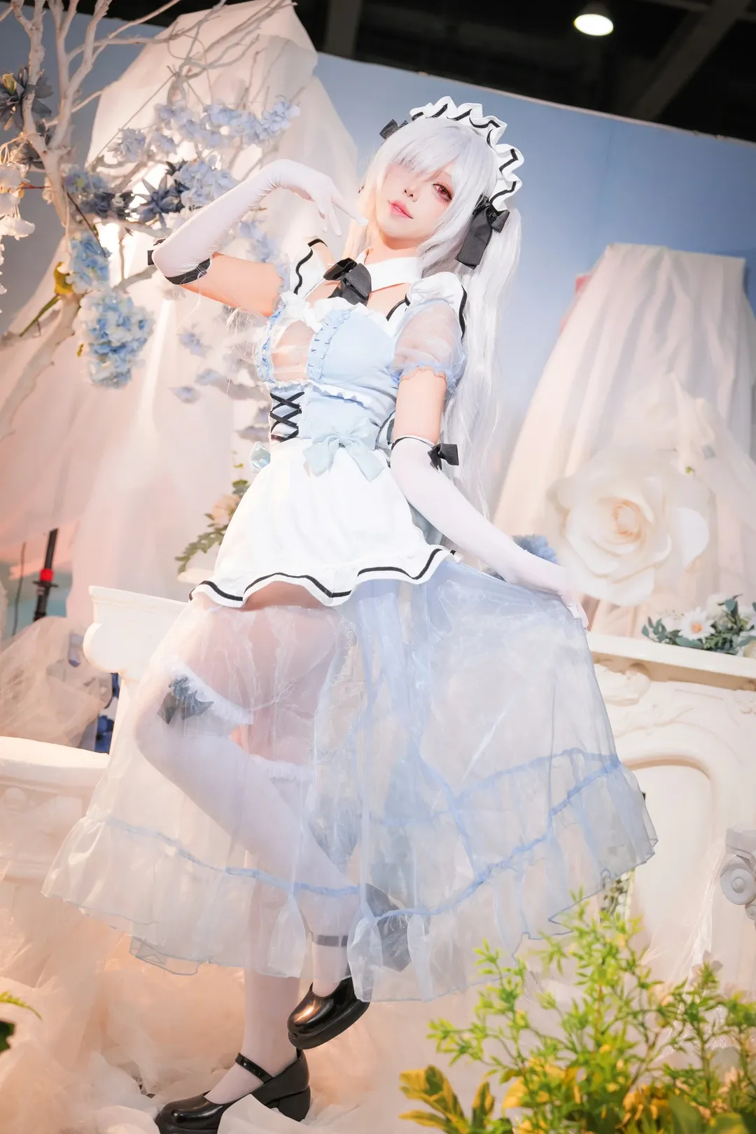 ホタルACGエキスポ, シンデレラ コスプレ, 勝利の女神：NIKKE, メイド服コスプレ, 白ストッキングコスプレ - 3枚目