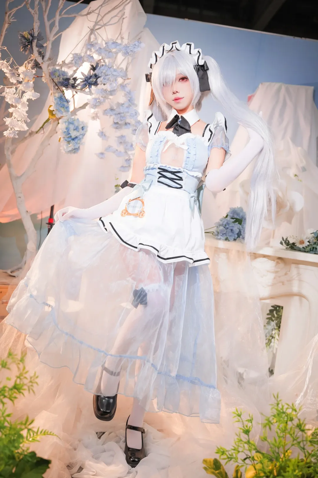 ホタルACGエキスポ, シンデレラ コスプレ, 勝利の女神：NIKKE, メイド服コスプレ, 白ストッキングコスプレ - 4枚目