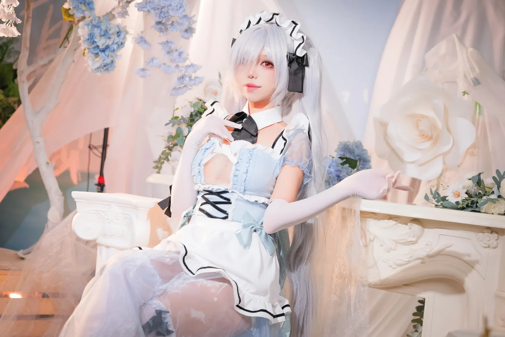 ホタルACGエキスポ, シンデレラ コスプレ, 勝利の女神：NIKKE, メイド服コスプレ, 白ストッキングコスプレ - 6枚目