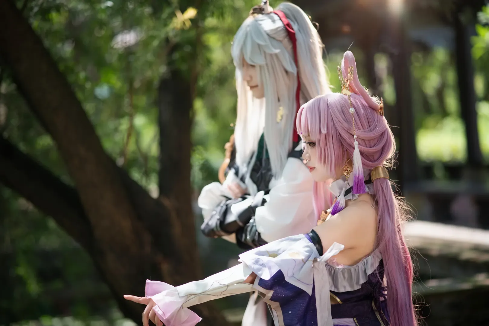 コスプレ, 崩壊：スターレイル, 符玄コスプレ, 白ストッキング, 景元 コスプレ - 4枚目