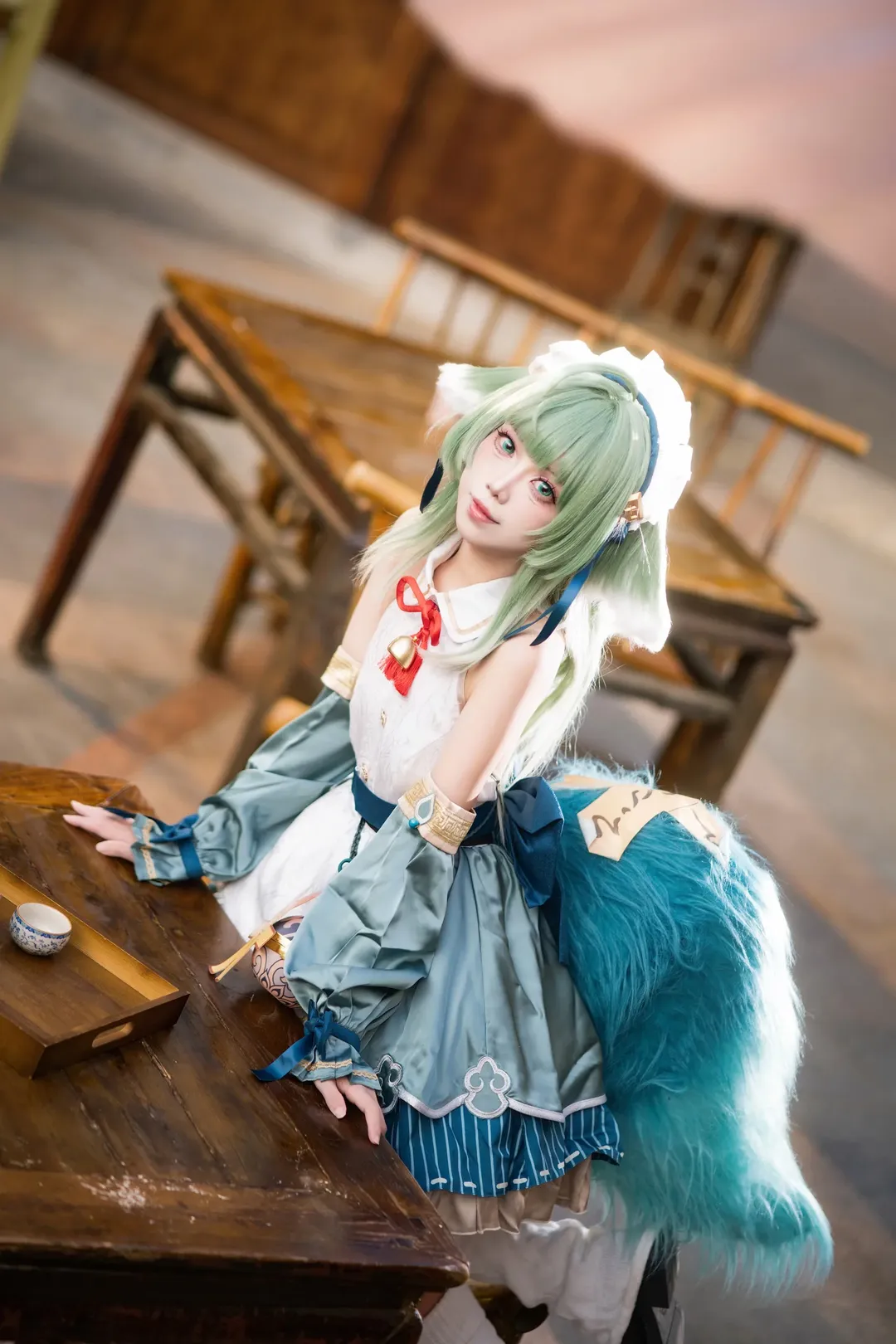 崩坏星穹铁道, 二次元cosplay, 藿藿cos, 女仆装cos, 毛绒尾巴 - 第2张