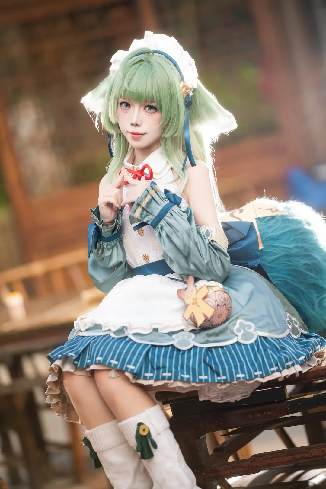 Honkai: Star Rail, Anime cosplay, Huohuo cosplay, Maid outfit cosplay, Fluffy tail